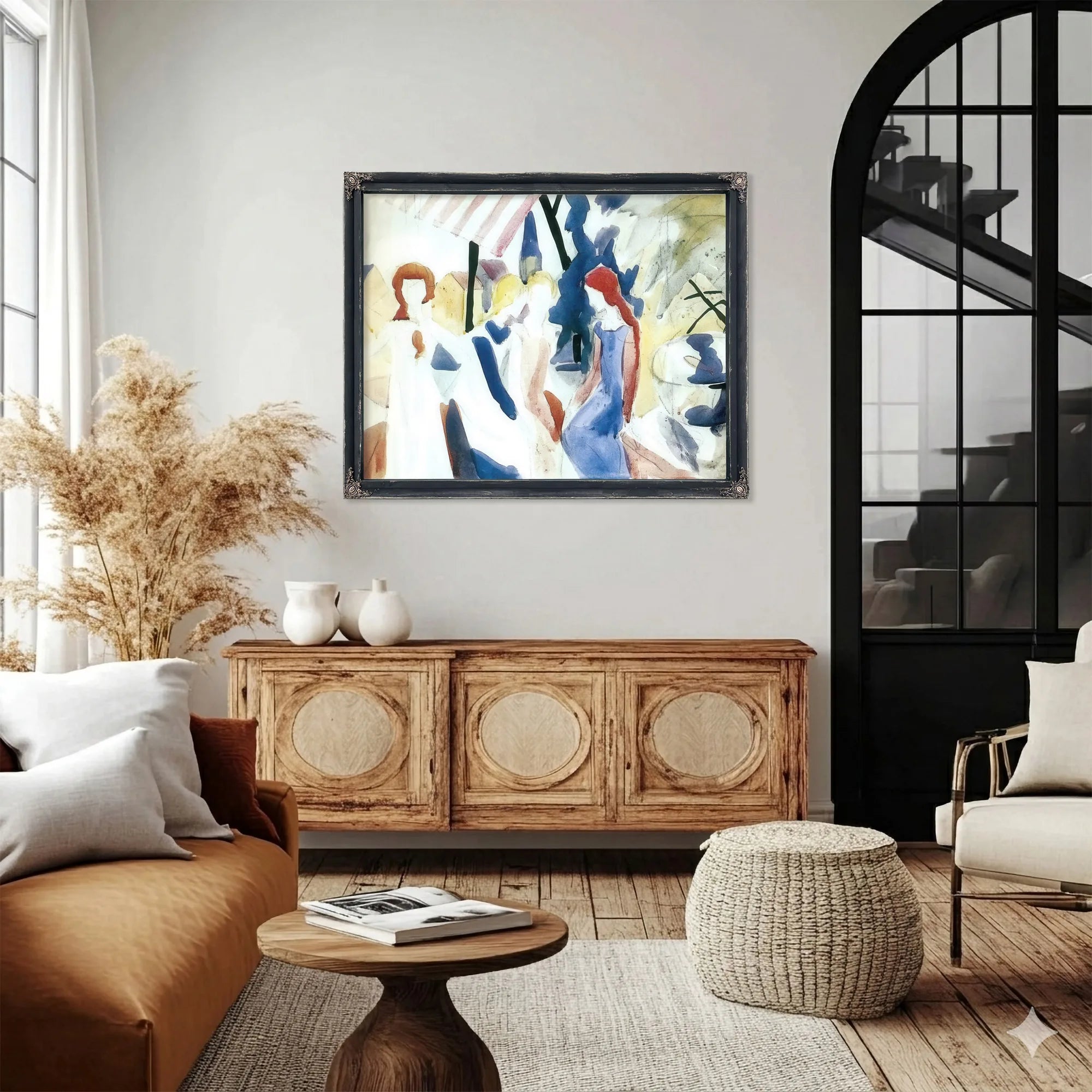 Four Girls On A Balcony By August Macke Fine Art Print