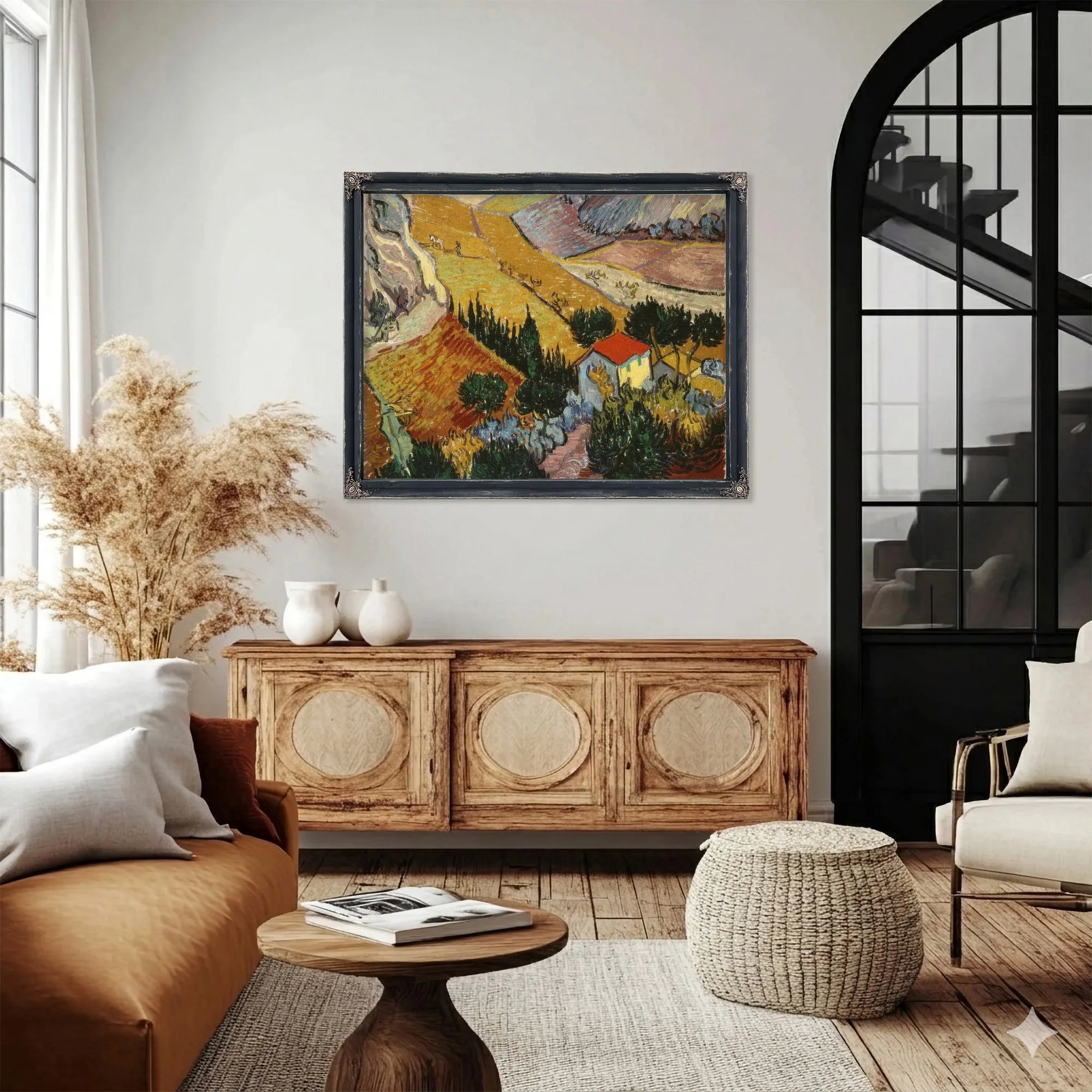 Landscape With House And Ploughman By Vincent Van Gogh Fine Art Print