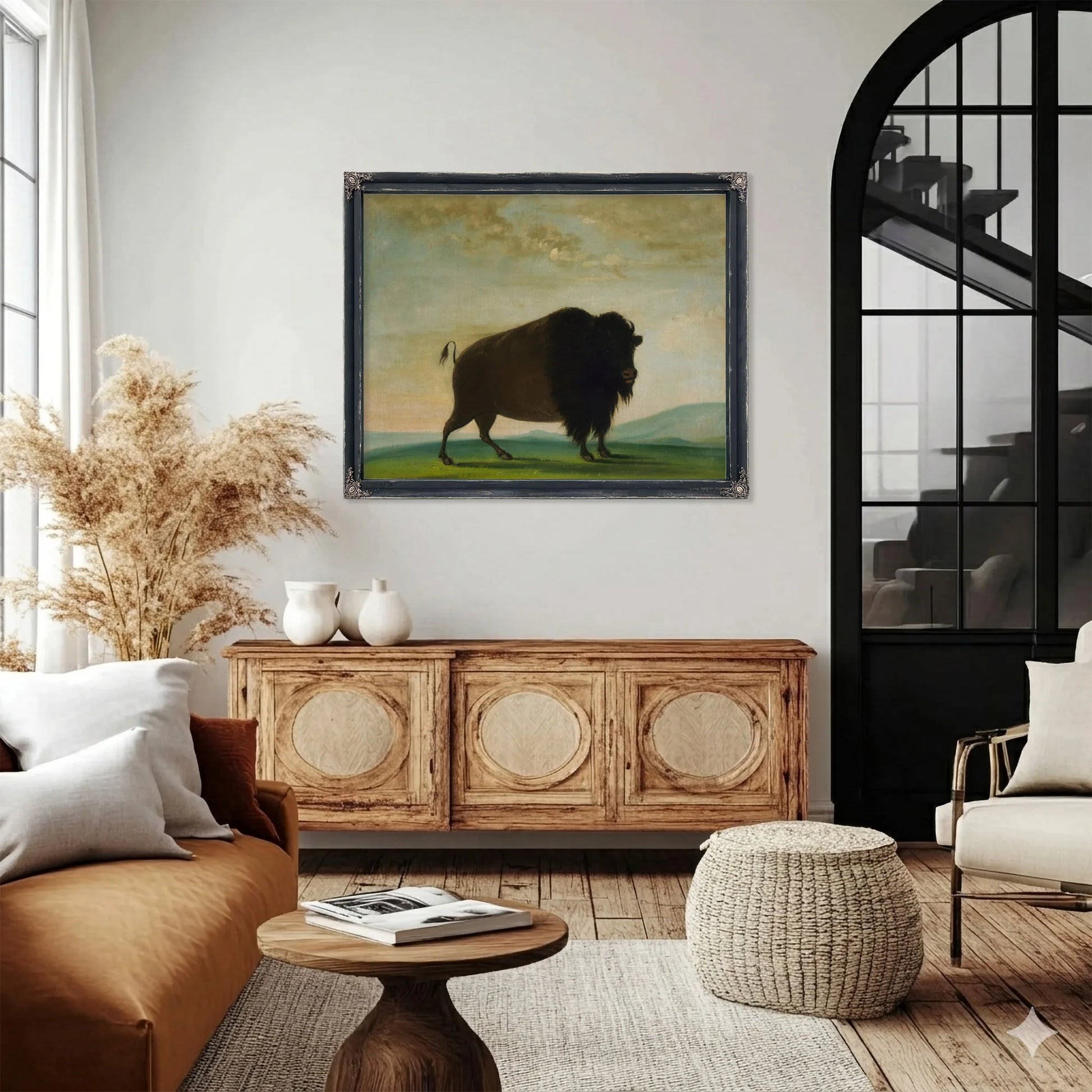 Buffalo Cow, Grazing On The Prairie By George Catlin Fine Art Print