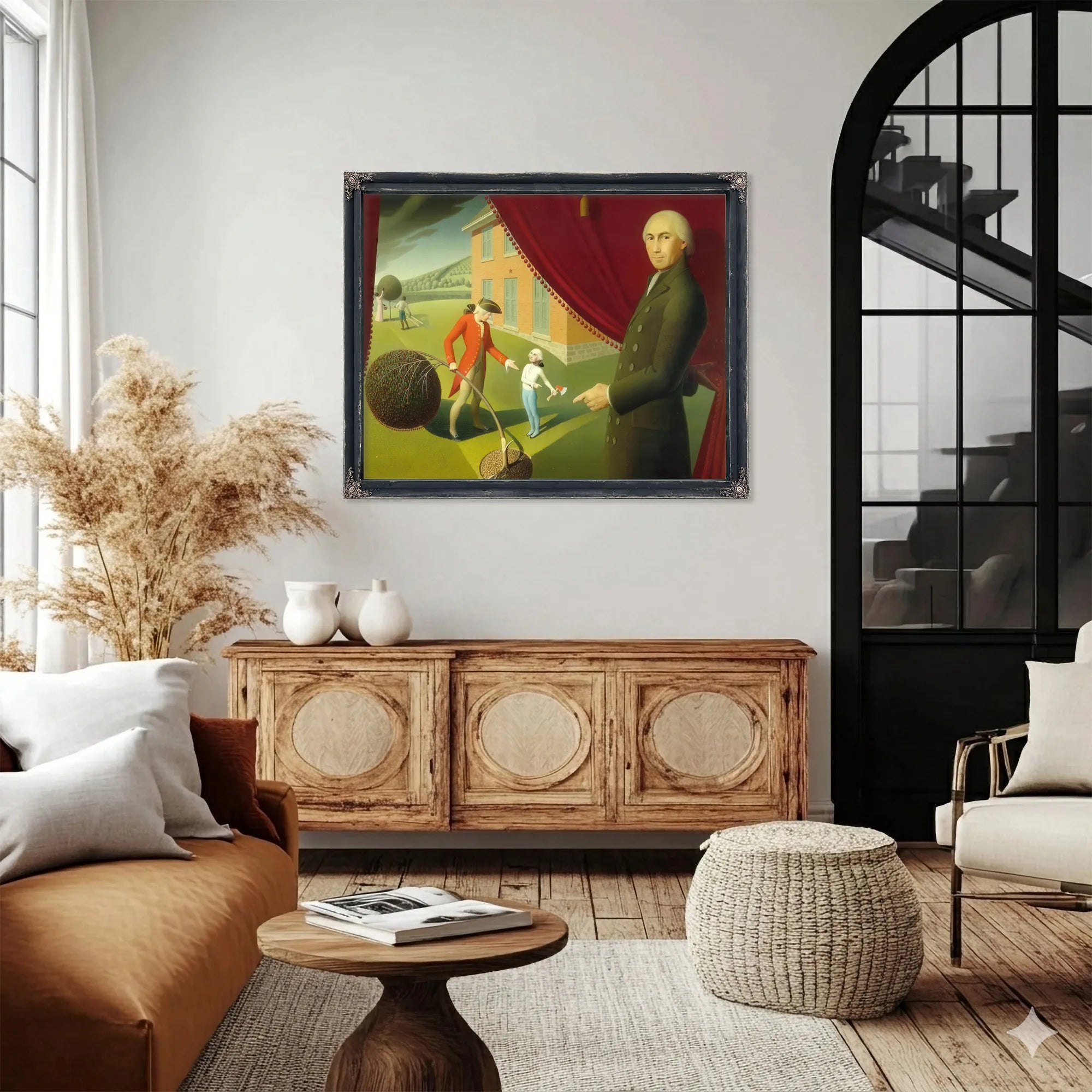 Parson Weems Fable By Grant Wood Fine Art Print