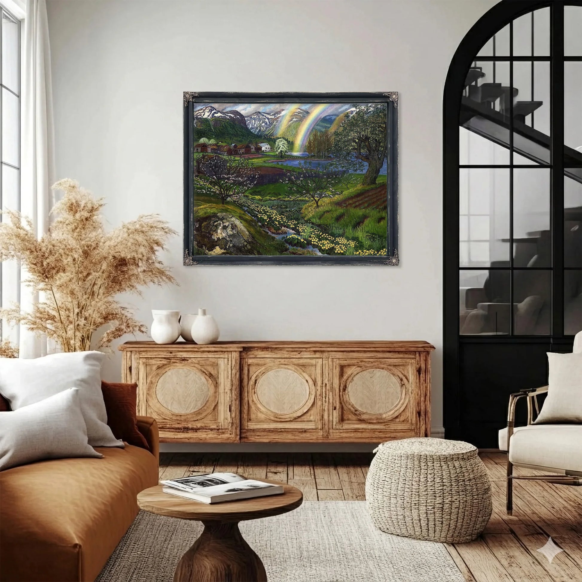 Marsh Marigolds And Double Rainbow By Nicolai Astrup Fine Art Print