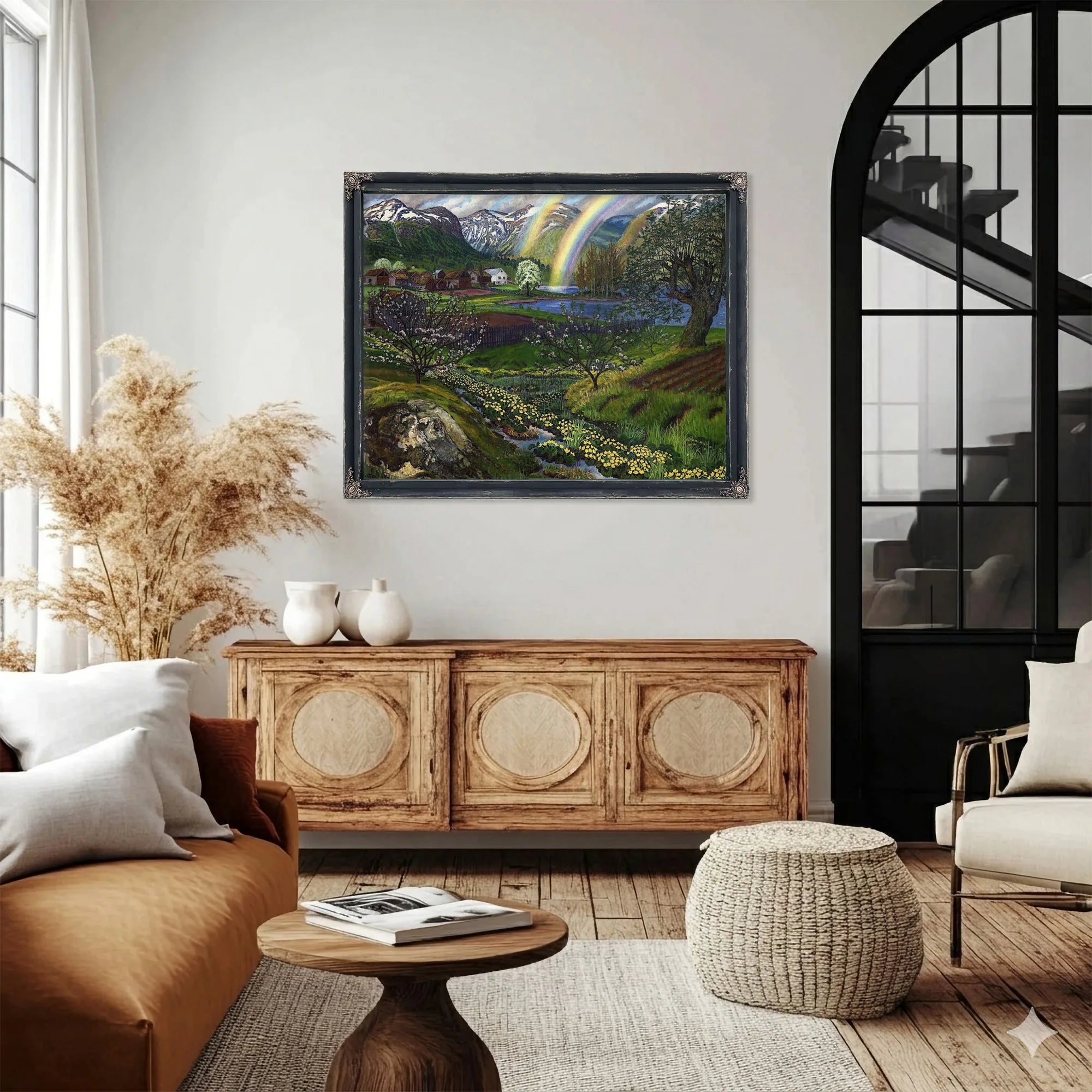 Marsh Marigolds And Double Rainbow By Nicolai Astrup Fine Art Print