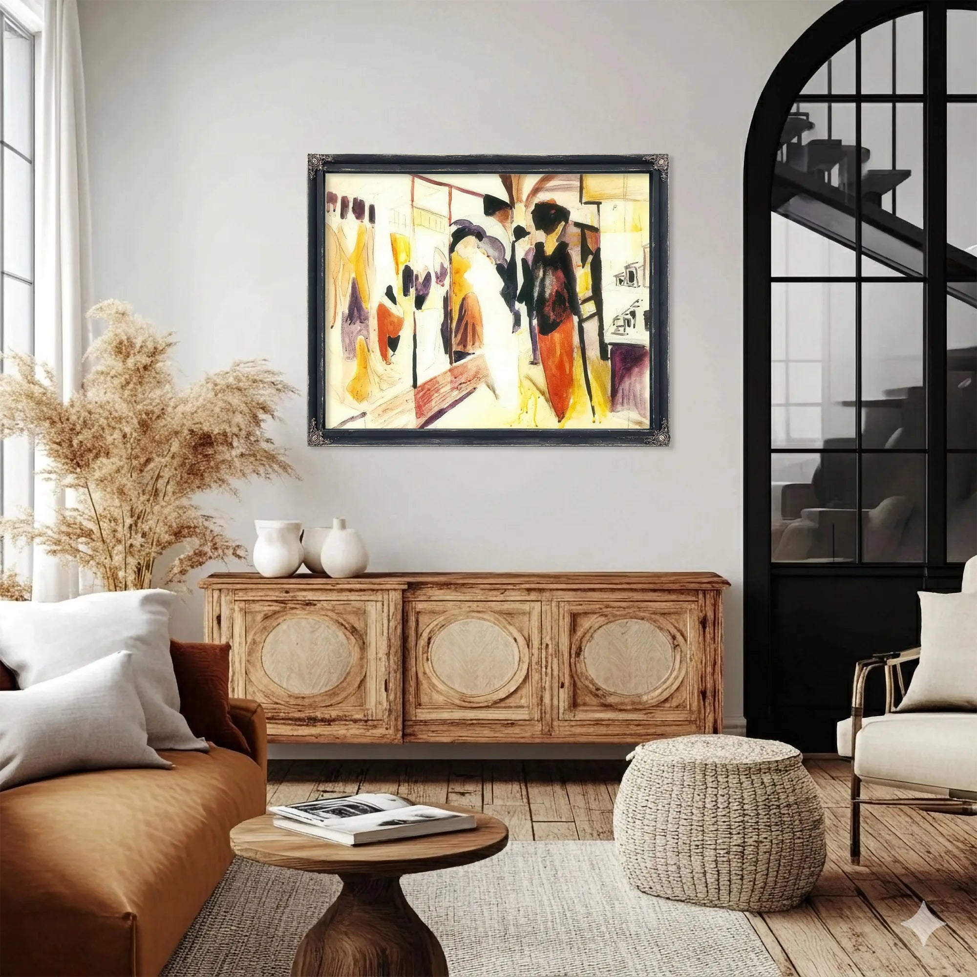 Fashion Shop In The Arcade By August Macke Fine Art Print