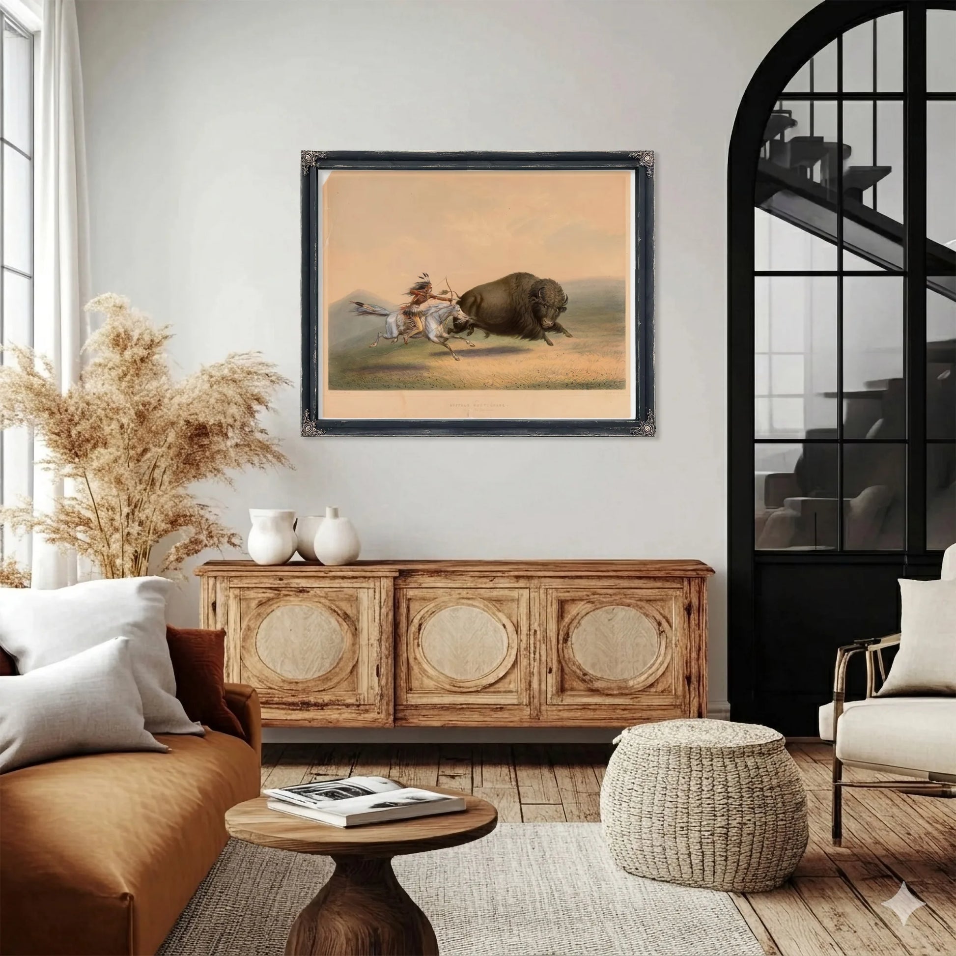 Buffalo Hunt, Chase No. 6 By George Catlin Fine Art Print