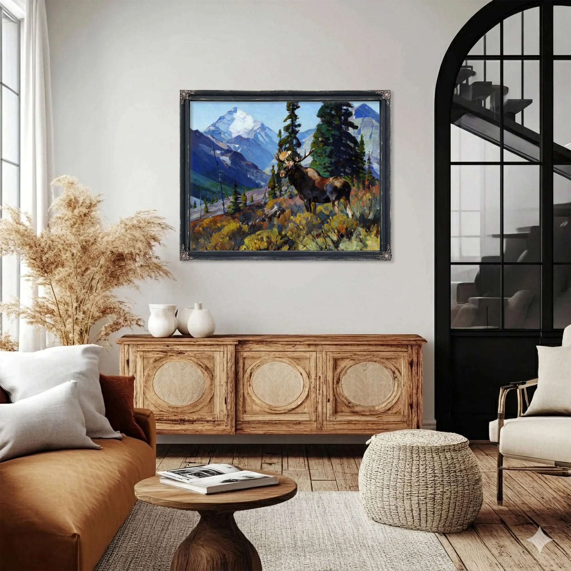 Moose On The Head Of Ram River By Carl Rungius Fine Art Print