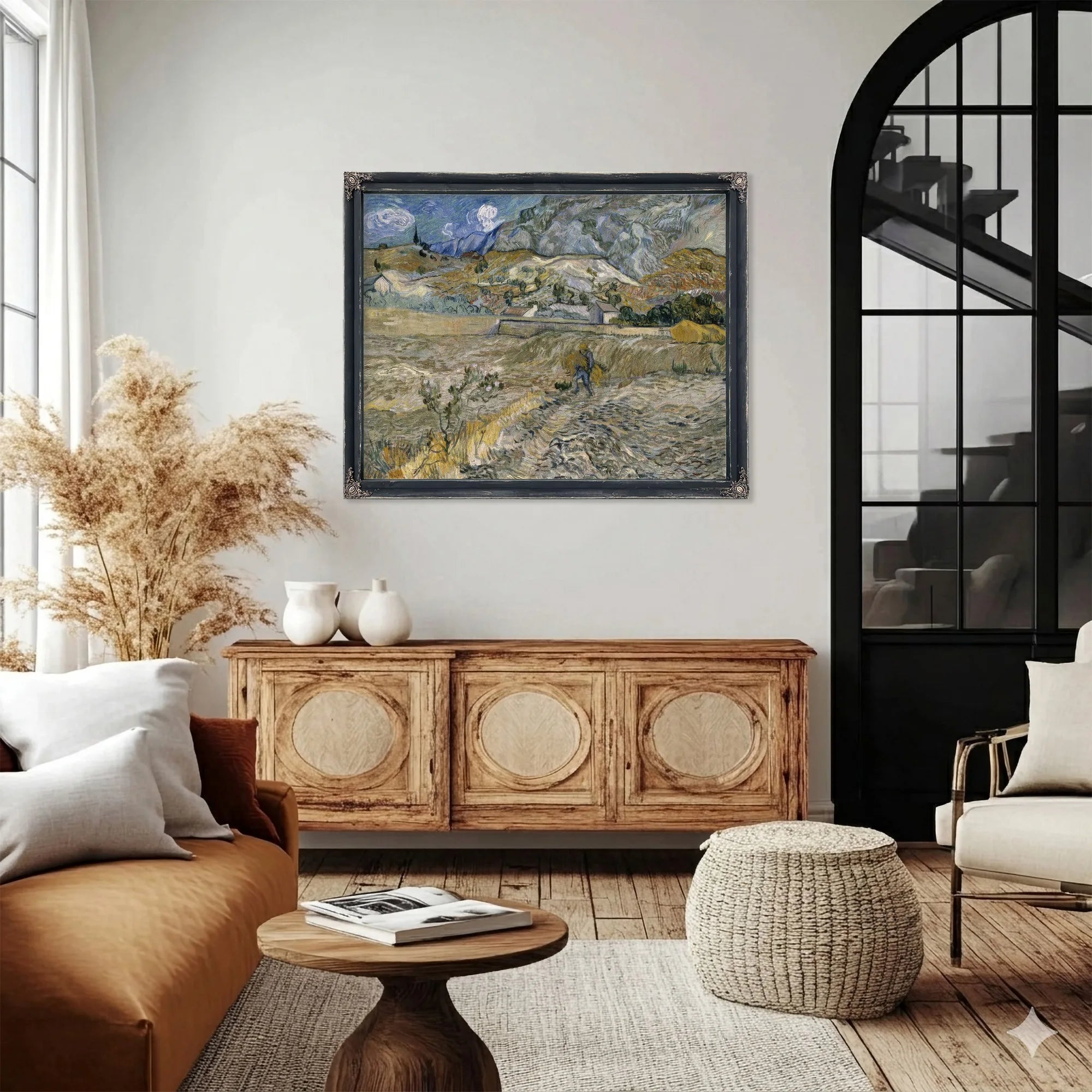 Landscape At Saint Remy (Enclosed Field With Peasant) By Vincent Van Gogh Fine Art Print