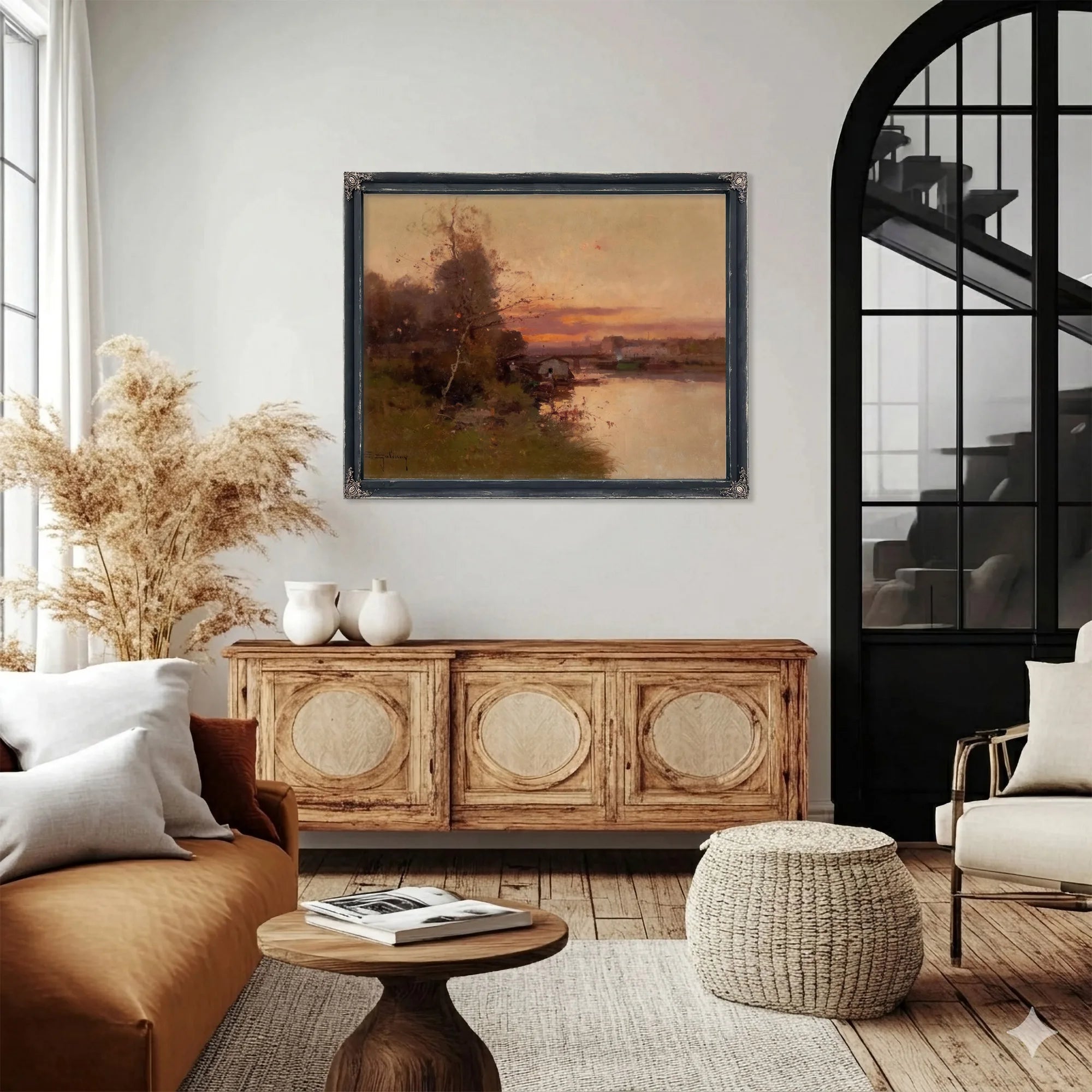 River At Sunset By Eugene Galien Laloue Fine Art Print