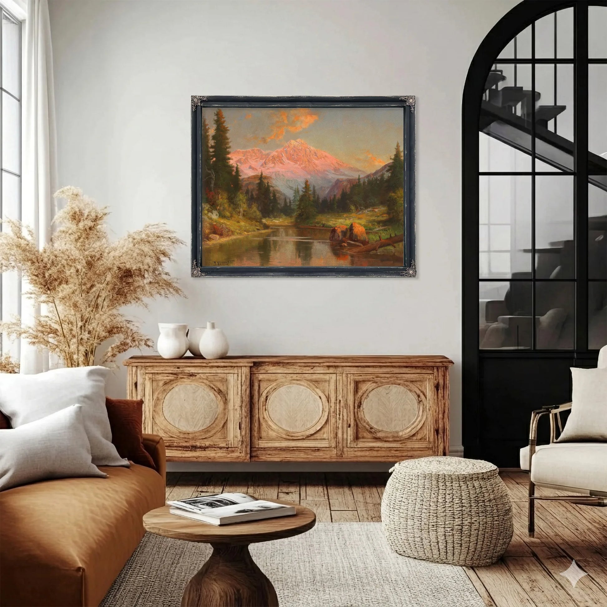Alpine River Scene At Sunset By Robert Atkinson Fox Fine Art Print