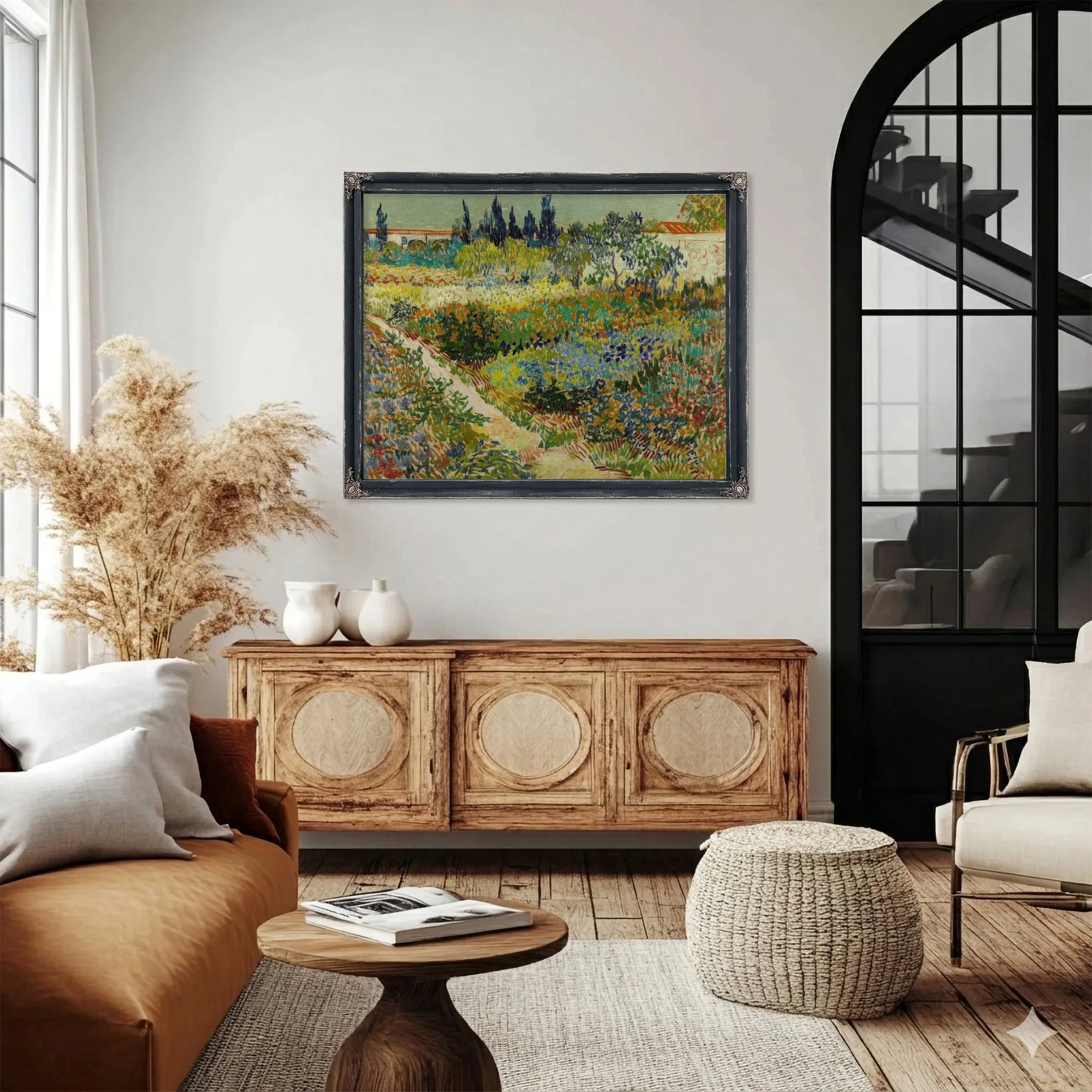 Garden At Arles Flowering Garden With Path By Vincent Van Gogh Fine Art Print