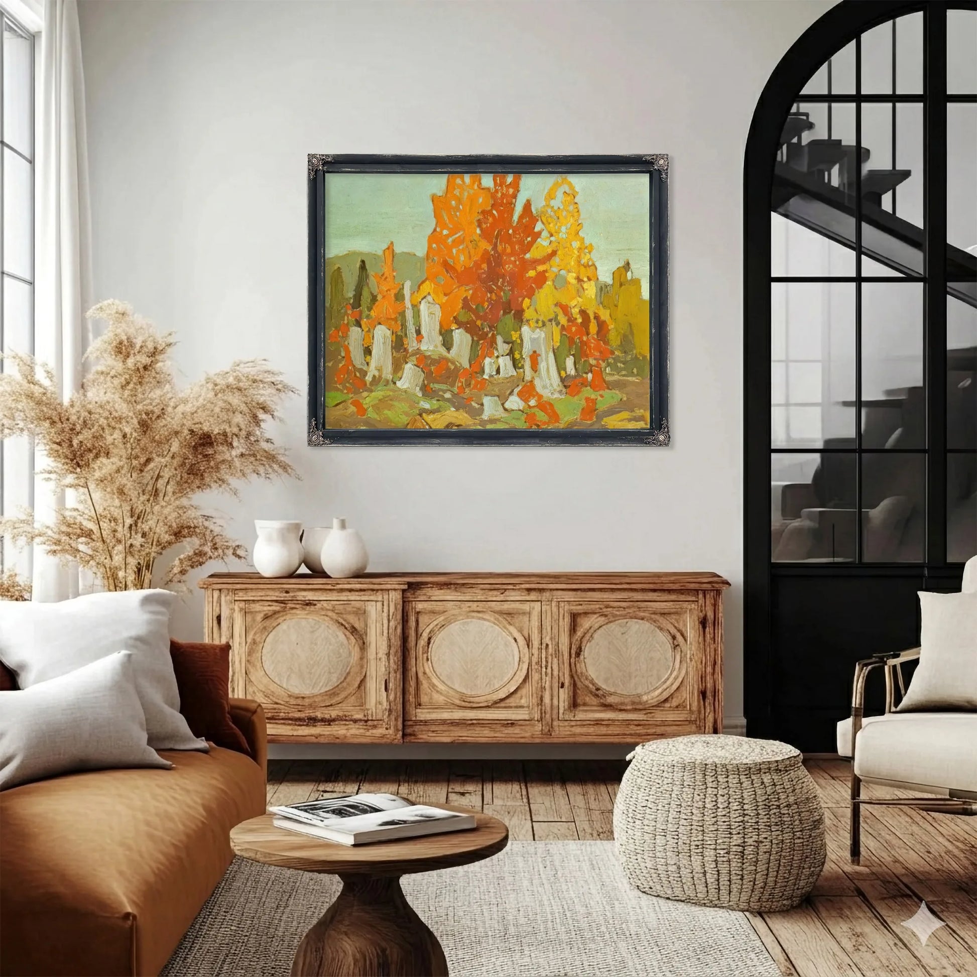Scarlet Hilltop By Frank Carmichael Fine Art Print