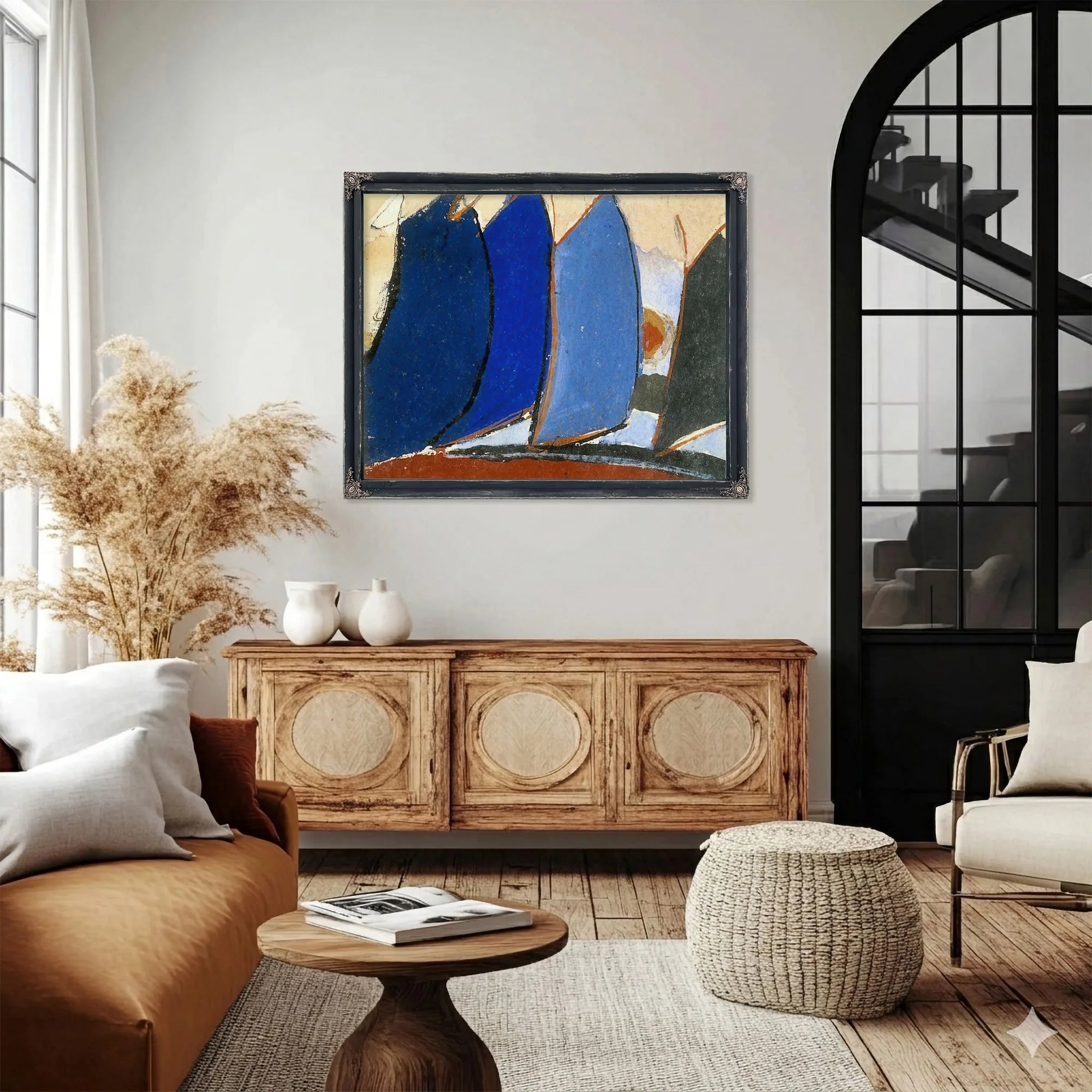 Untitled (Four Blue Gray Sail Like Forms) By Arthur Dove Fine Art Print