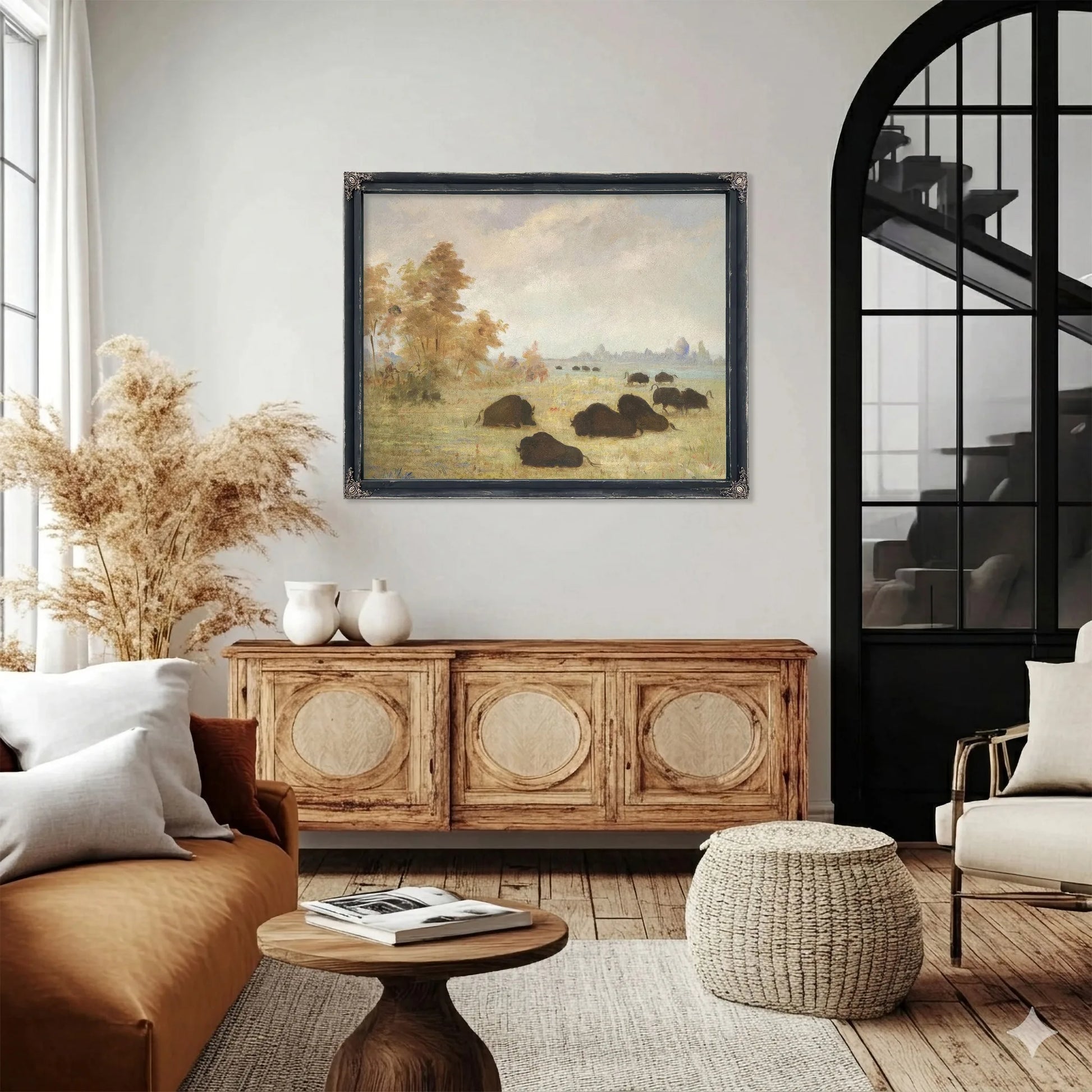 Stalking Buffalo, Arkansas By George Catlin Fine Art Print