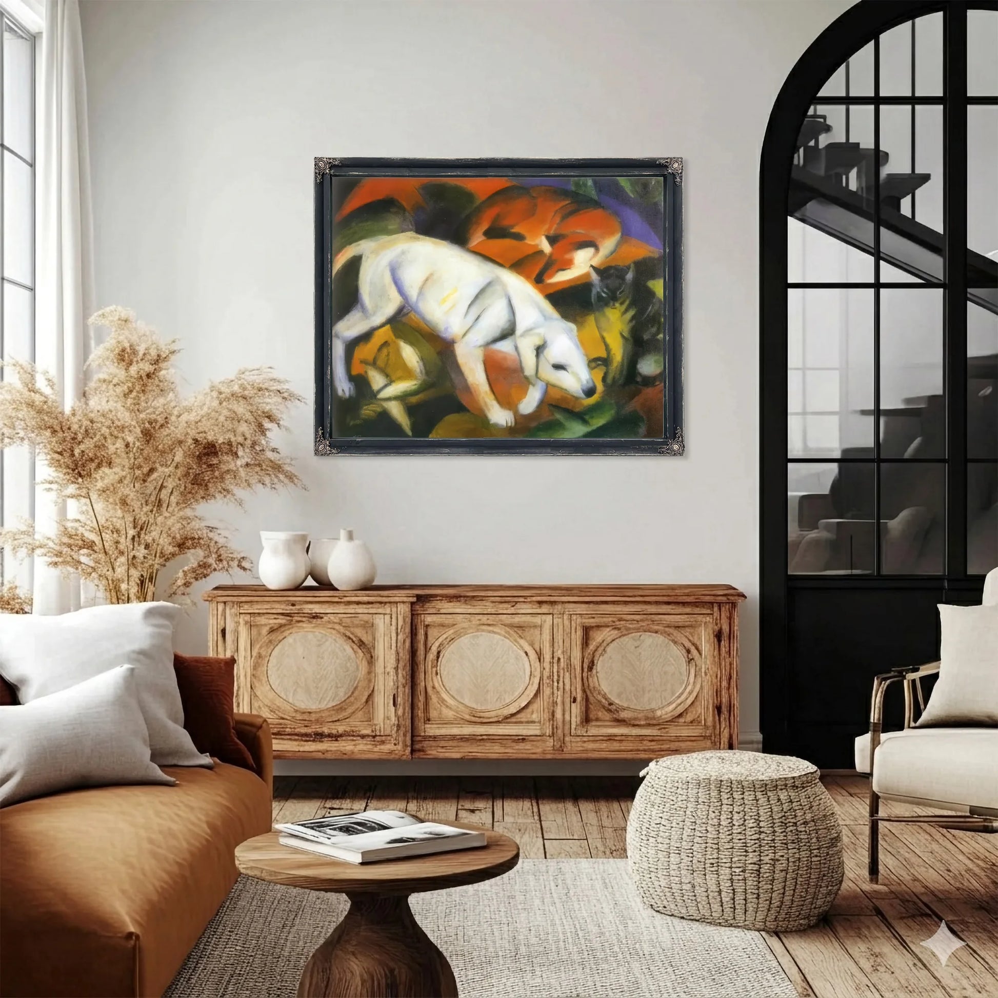 Three Animals Dog Fox And Cat By Franz Marc Fine Art Print