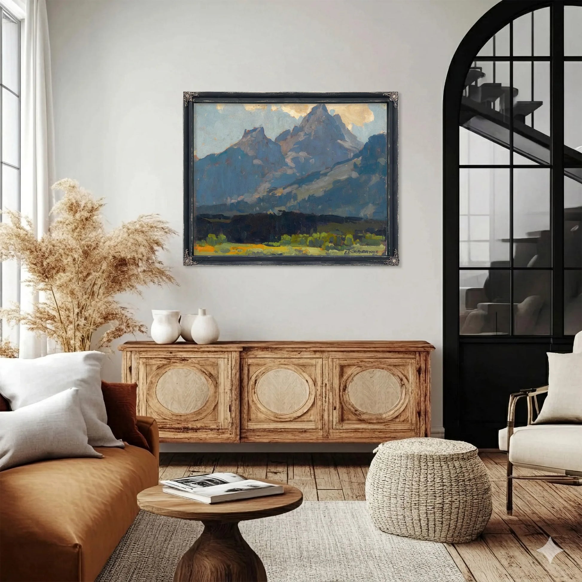 A View From The Valley Floor Towards The Sierras By Edgar Payne Fine Art Print