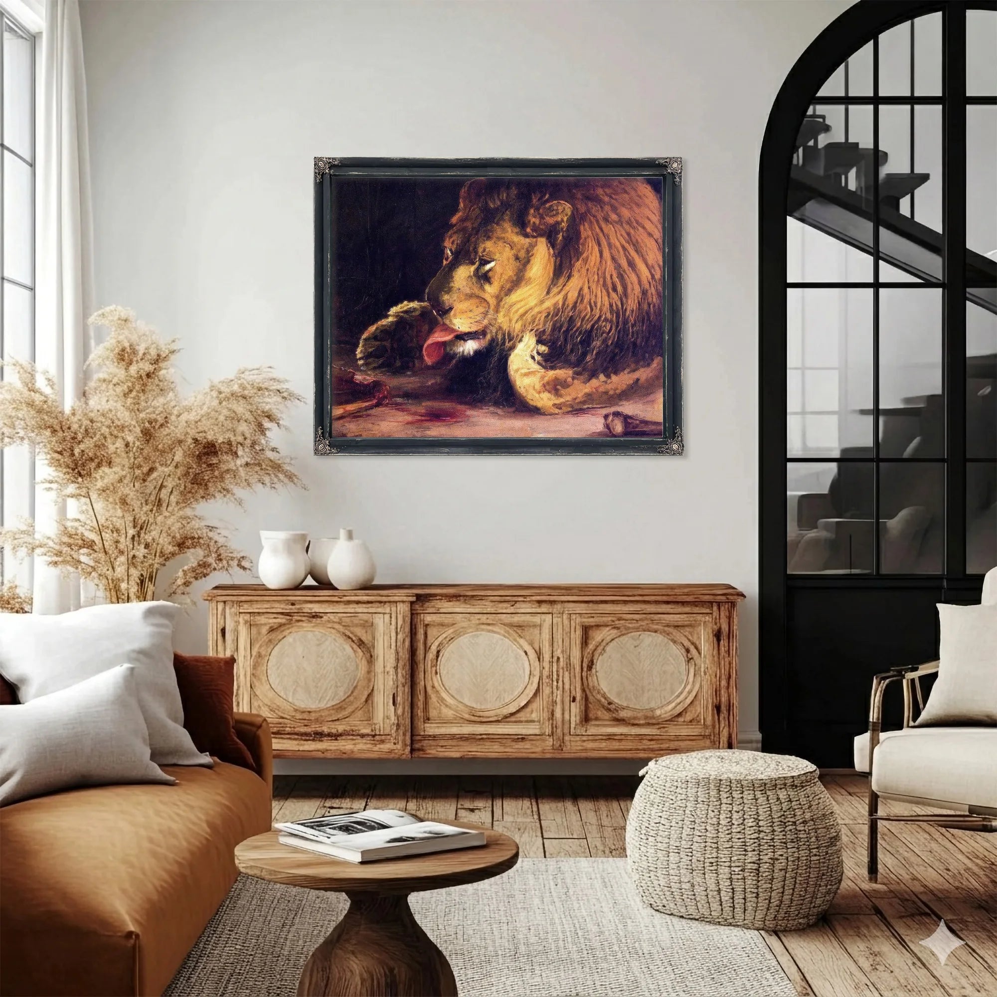 Lion Licking Its Paw By Henry Ossawa Tanner Fine Art Print