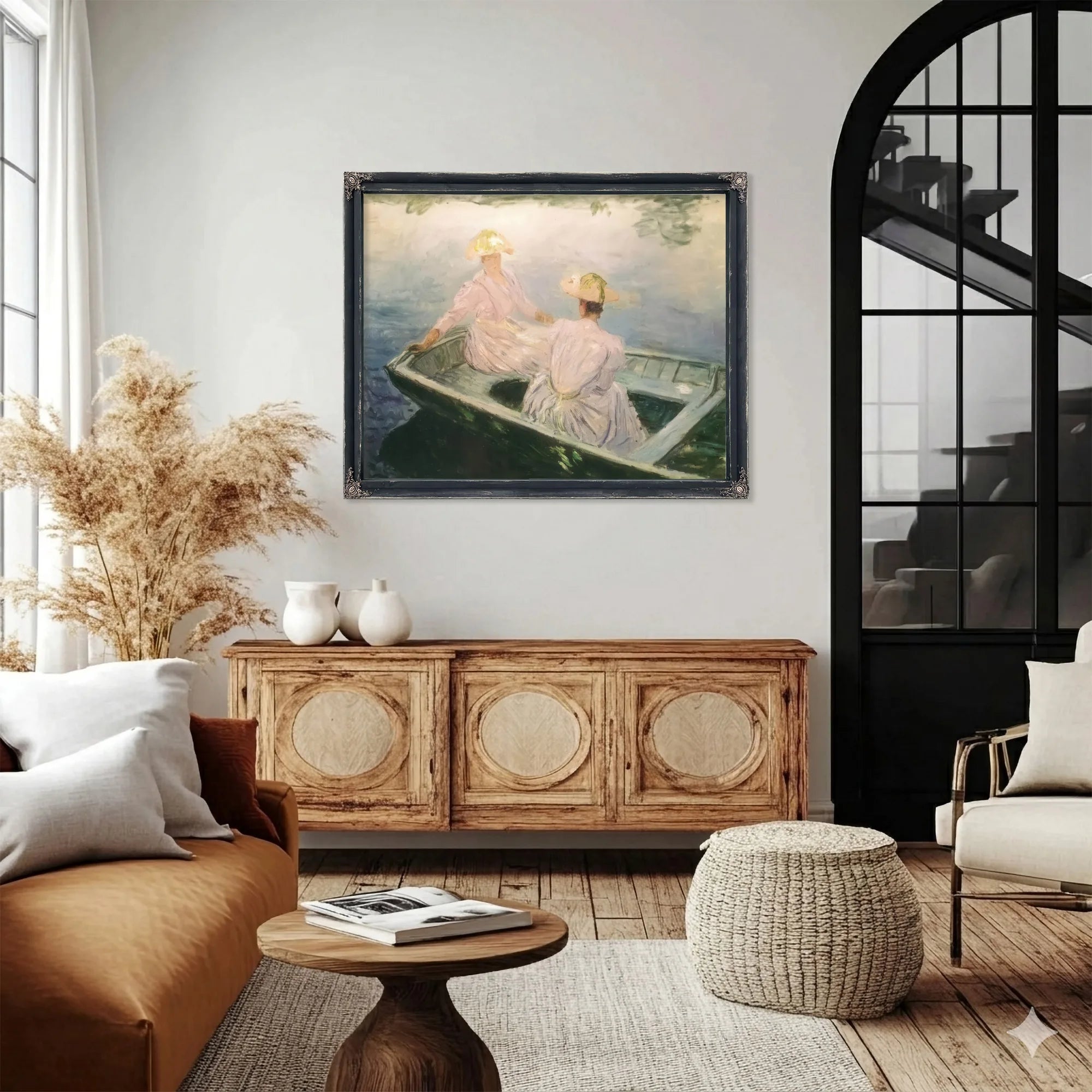 The Blue Rowing Boat By Claude Monet Fine Art Print