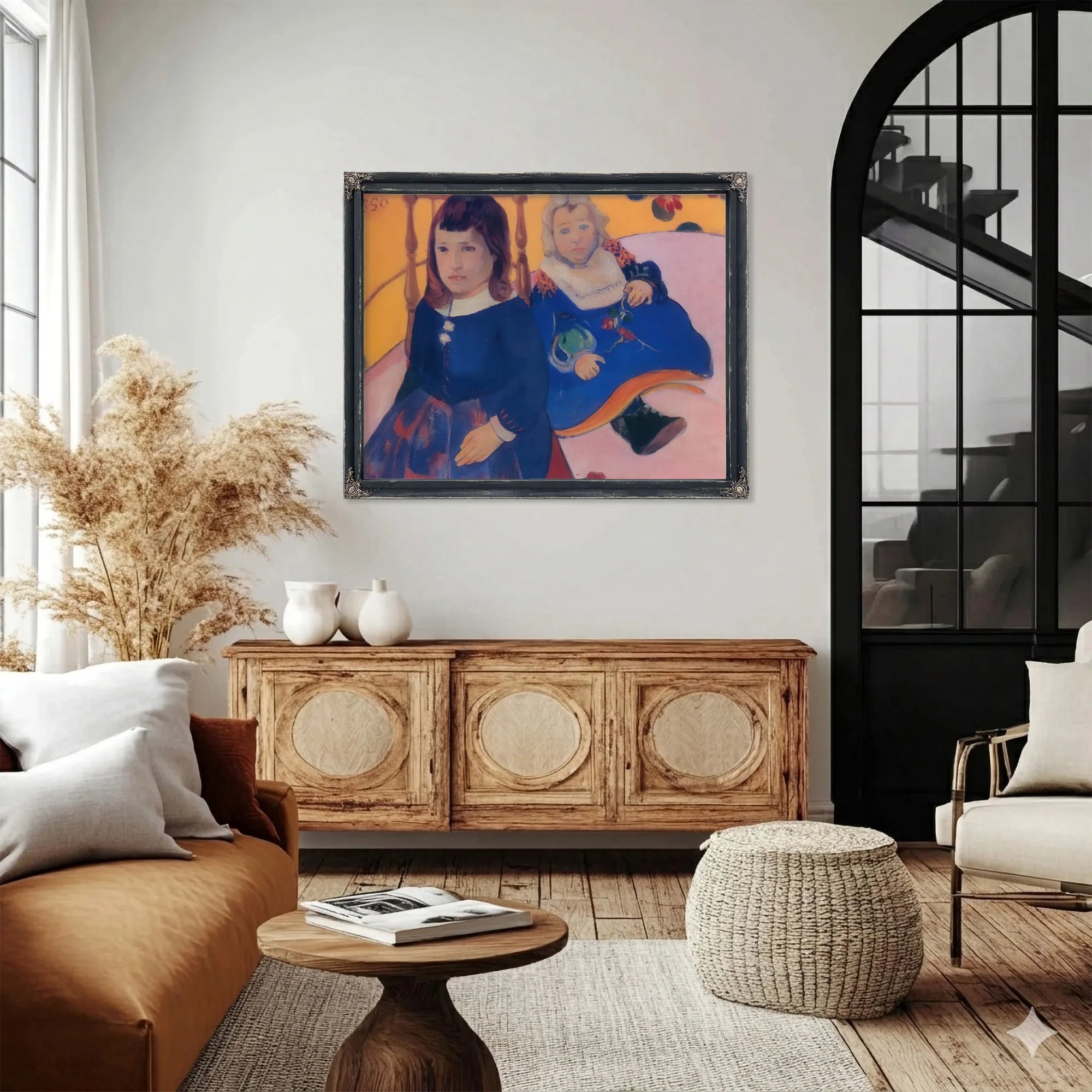 Double Portrait Of Children By Paul Gauguin Fine Art Print