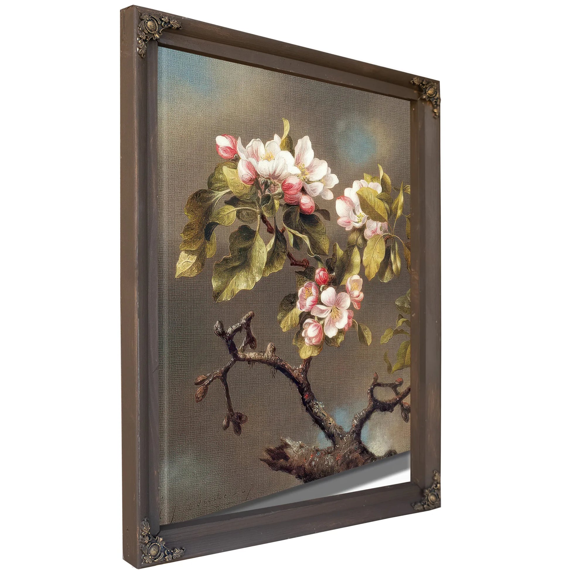 Branch Of Apple Blossoms Against A Cloudy Sky By Martin Johnson Heade Fine Art Print