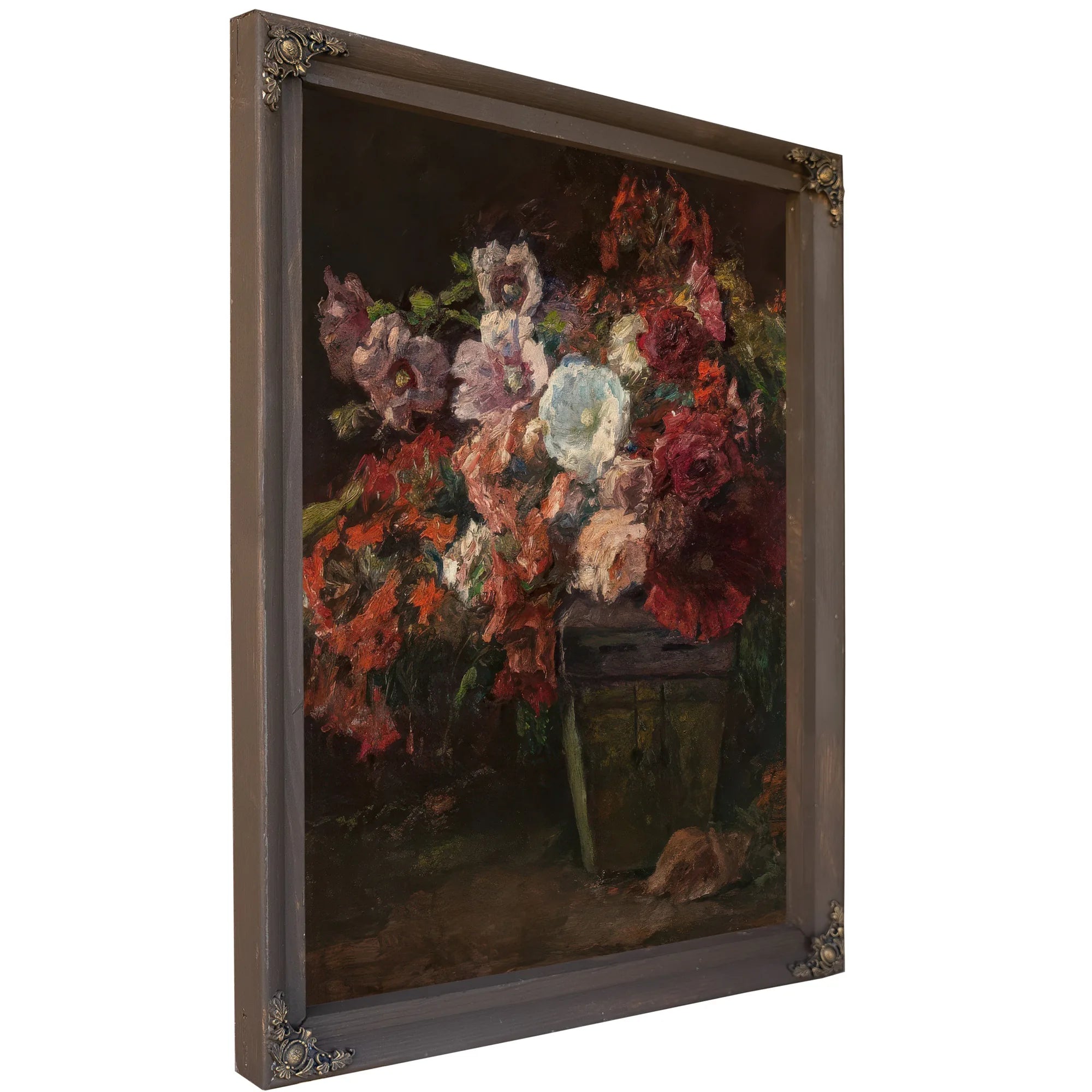 Hollyhocks (Vase Of Flowers) By Theodore Clement Steele Fine Art Print