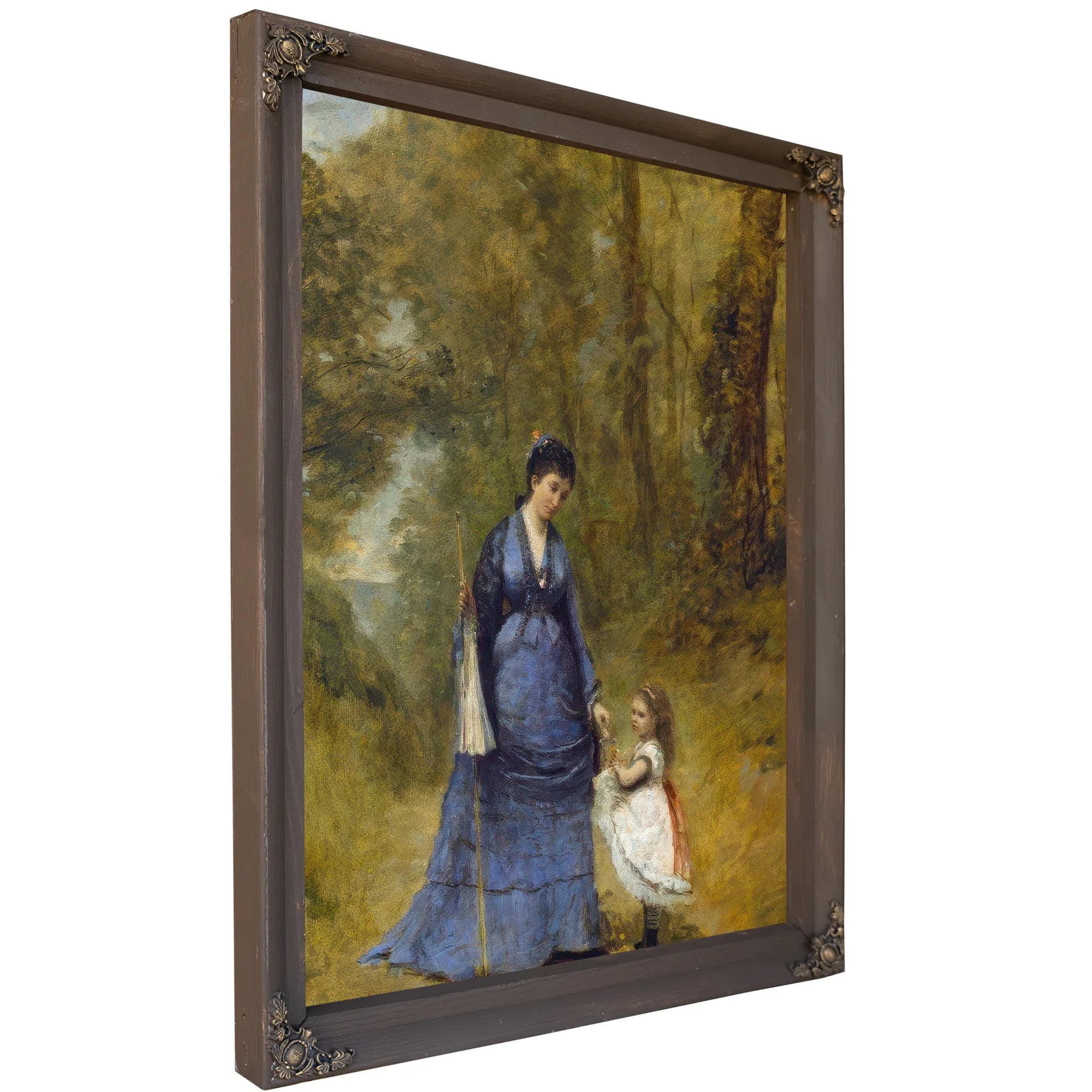 Madame Stumpf And Her Daughter Jean Baptiste By Camille Corot Fine Art Print