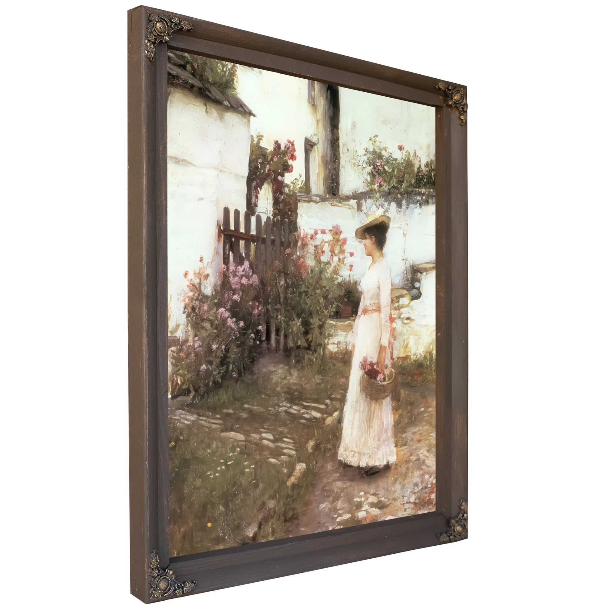 Gathering Flowers In A Devonshire Garden 6 By John Waterhouse Fine Art Print