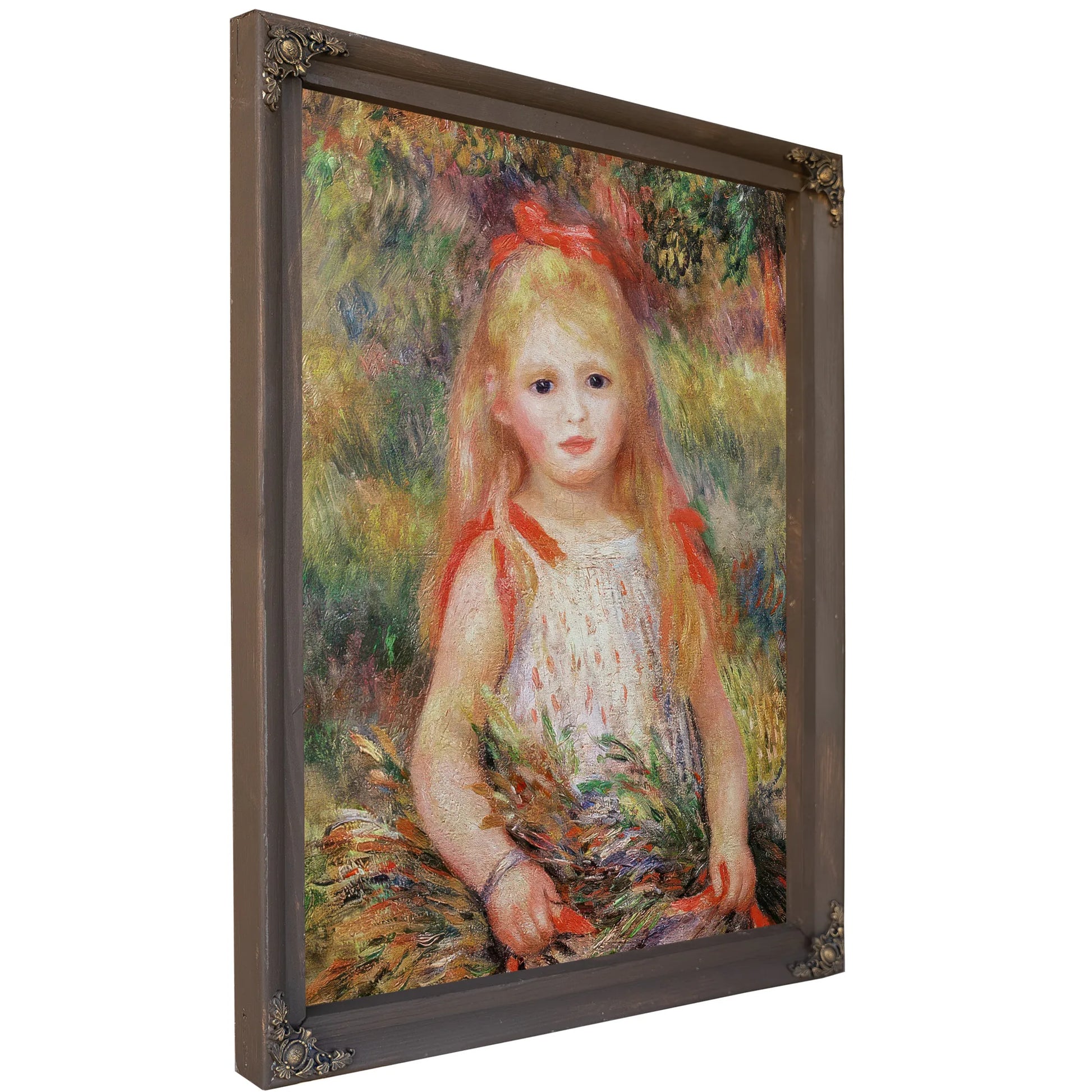 Little Girl Carrying Flowers, Or The Little Gleaner By Pierre Auguste Renoir Fine Art Print