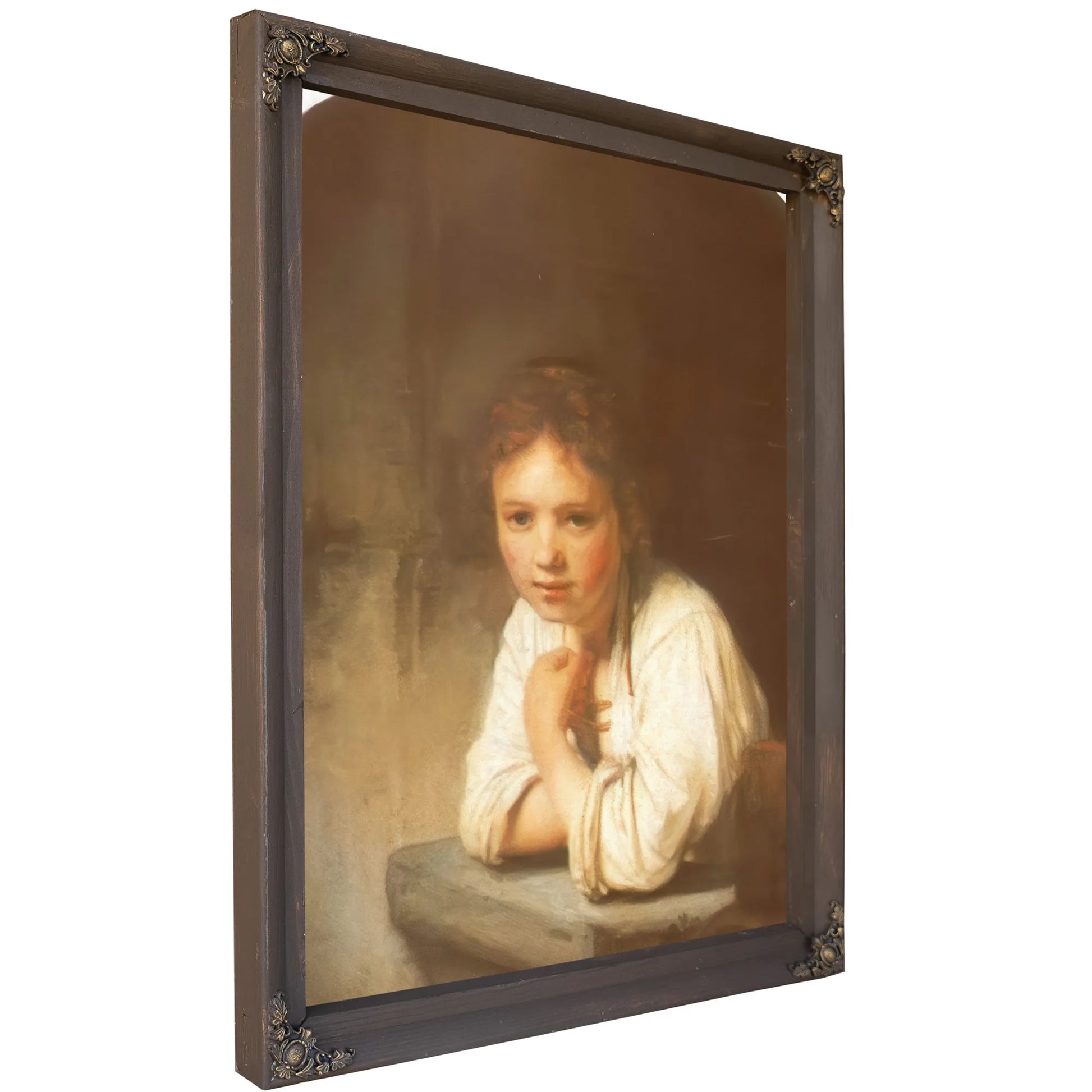 A Young Girl Leaning On A Window Sill 1645 By Rembrandt Fine Art Print