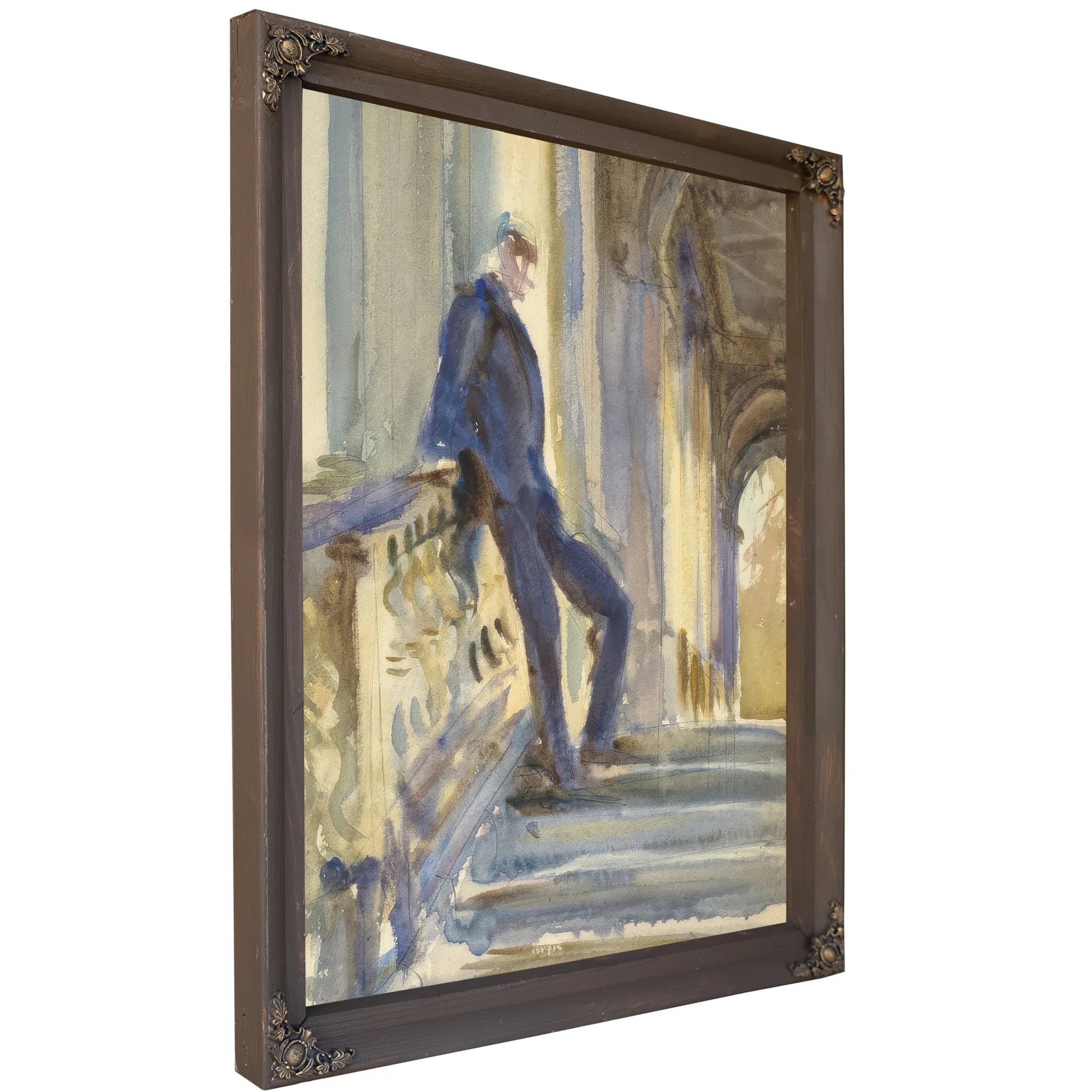 Sir Neville Wilkenson On The Steps Of A Venetian Palazzo By John Singer Sargent Fine Art Print