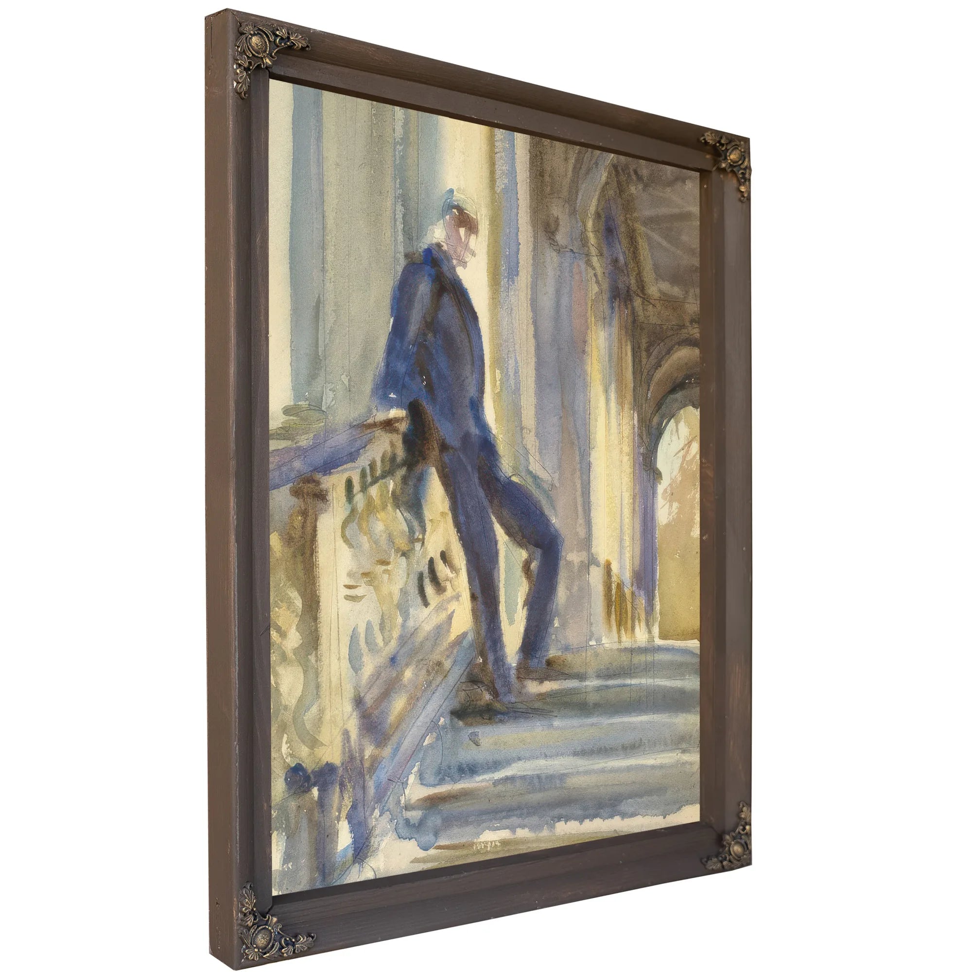 Sir Neville Wilkenson On The Steps Of A Venetian Palazzo By John Singer Sargent Fine Art Print