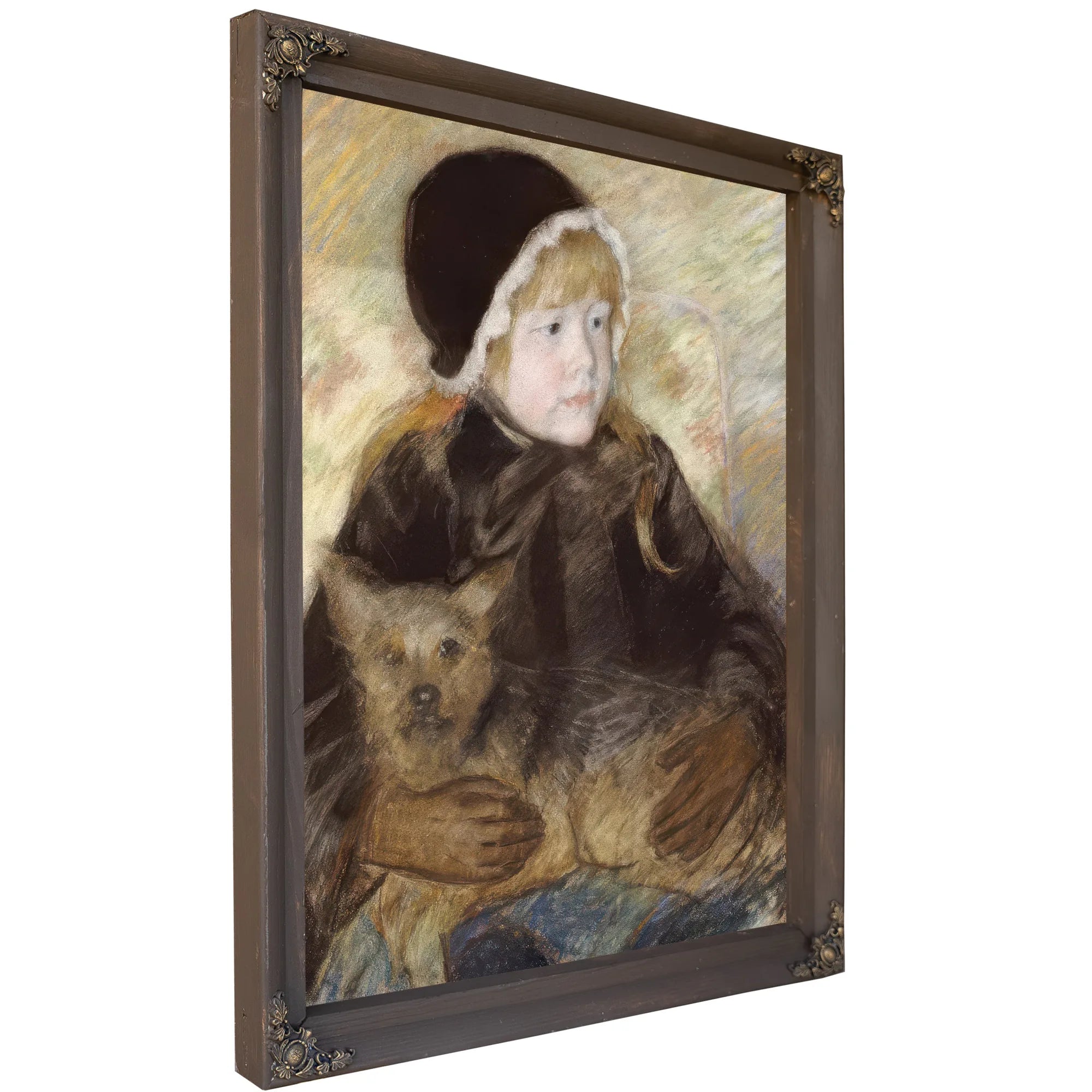 Elsie Cassat Holding A Big Dog By Mary Cassatt Fine Art Print