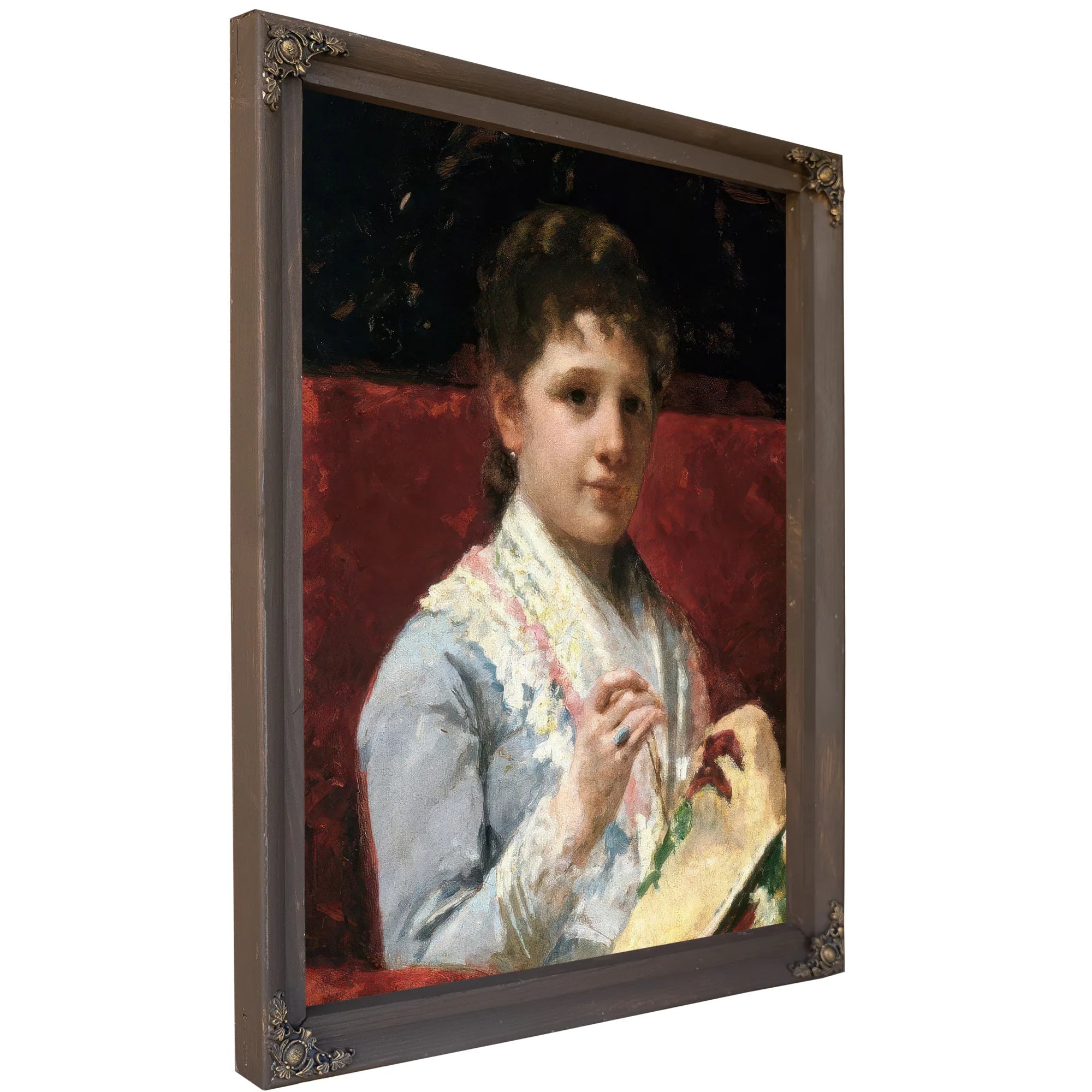 Mary Ellison Embroidering By Mary Cassatt Fine Art Print