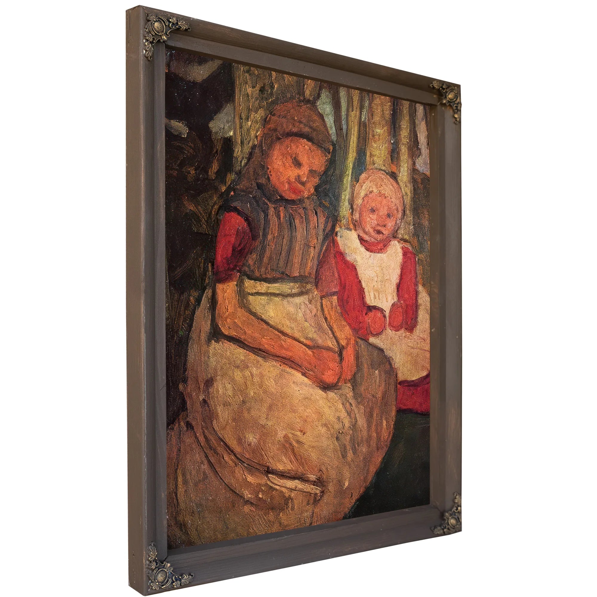 Two Girls Sitting In The Birch Forest By Paula Modersohn Becker Fine Art Print