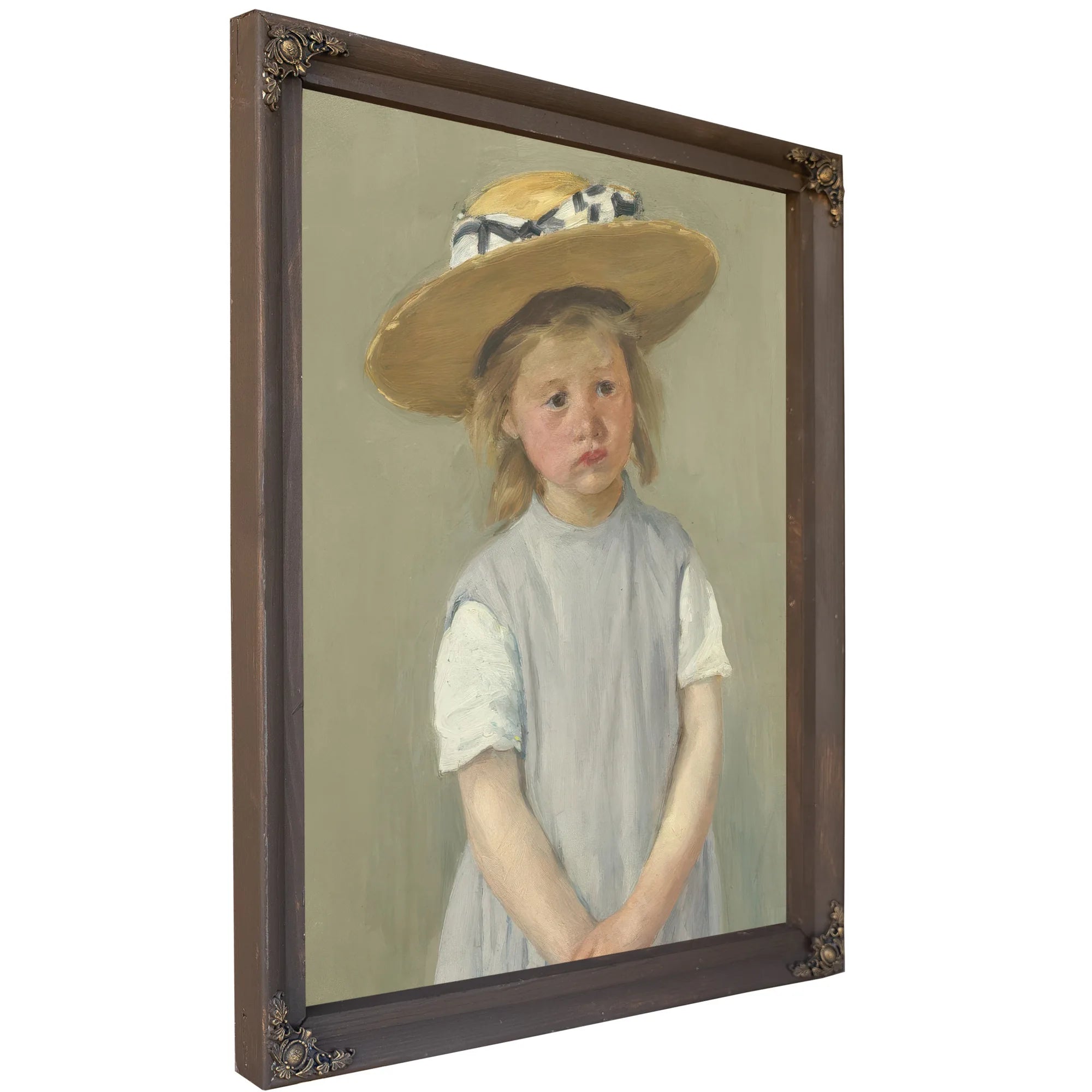 Child In A Straw Hat By Mary Cassatt Fine Art Print