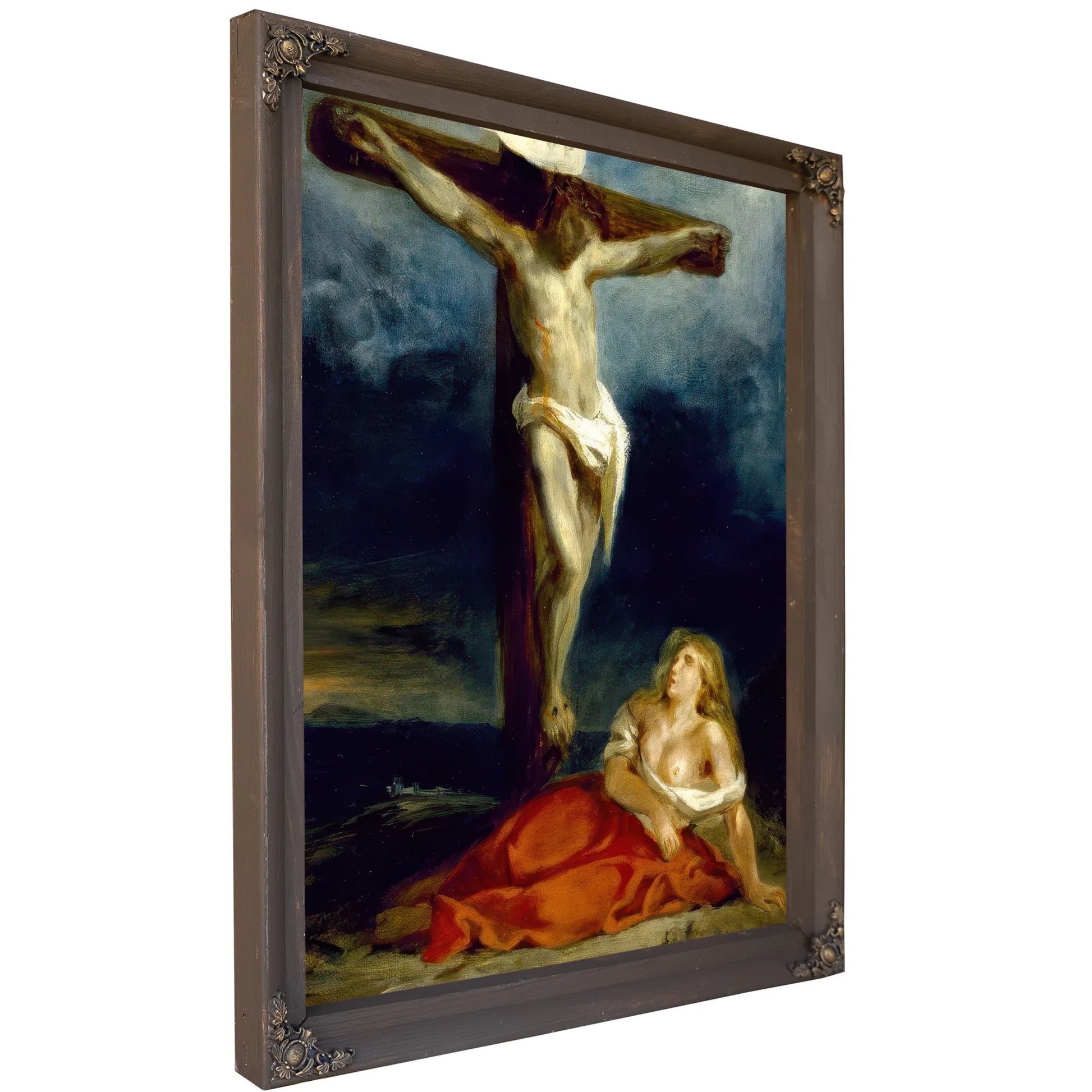 Saint Mary Magdalene At The Foot Of The Cross By Ferdinand Victor Eugene Delacroix Fine Art Print