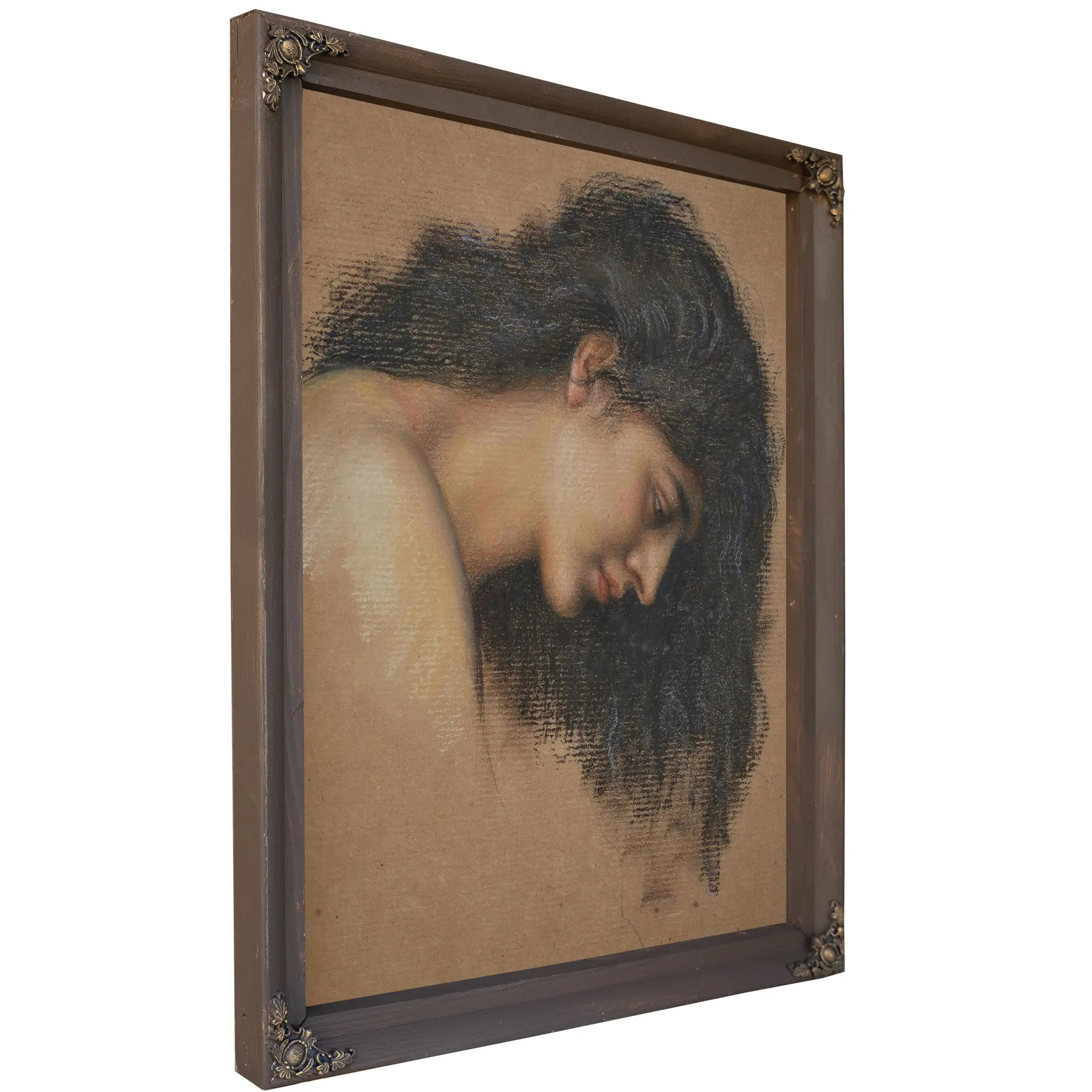 Study Of Female Head For The Cadence Of Autumn 1905 B by Evelyn De Morgan