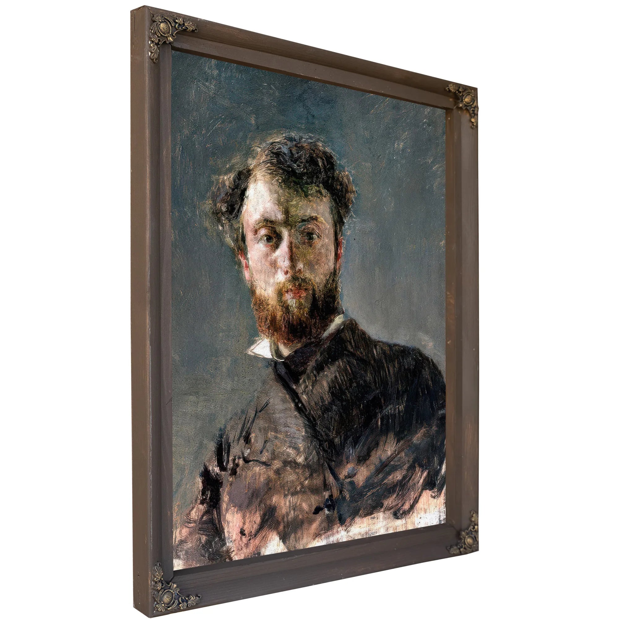 Self Portrait By Antonio Mancini Fine Art Print