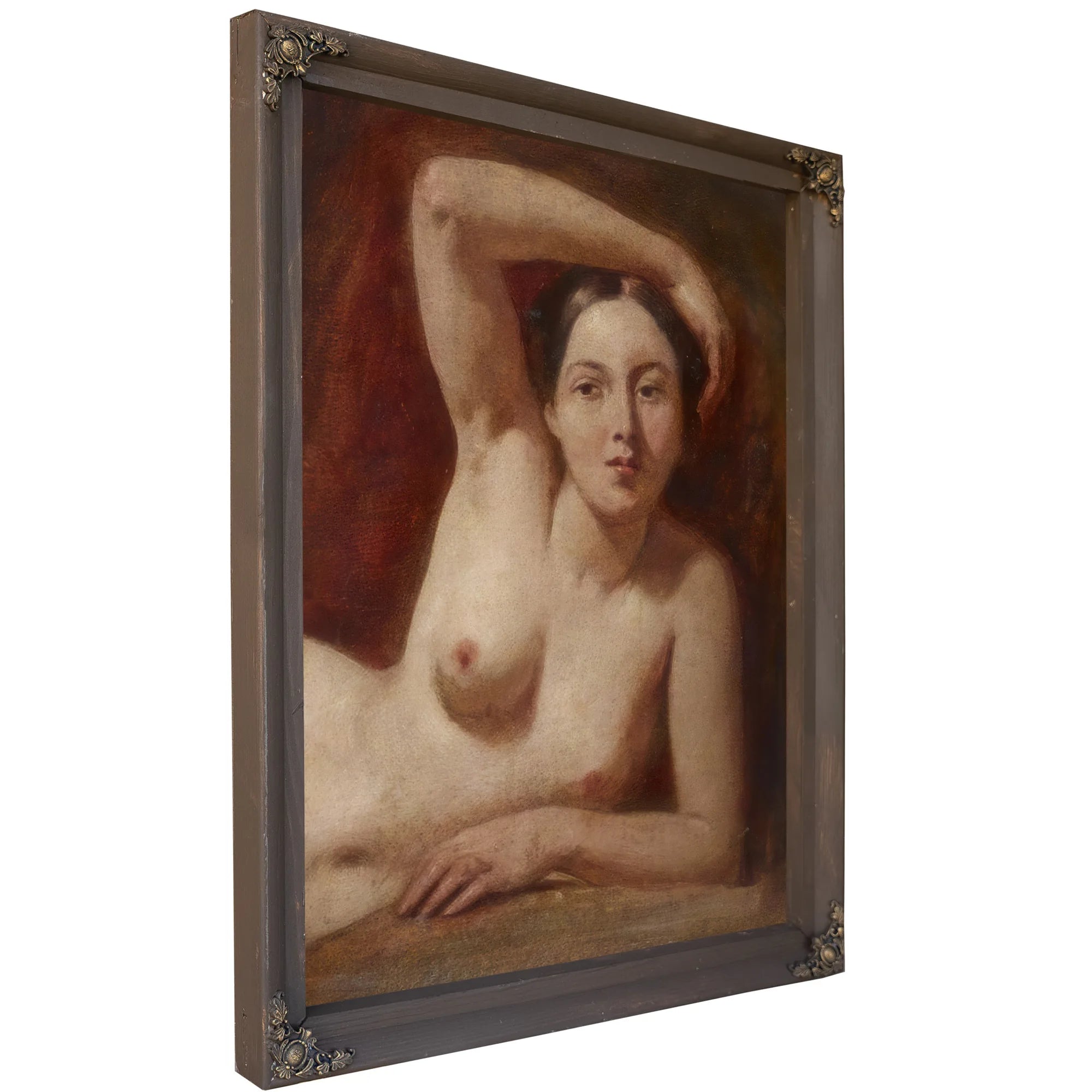 Half Figure Of A Female Nude Reclining By William Etty Fine Art Print