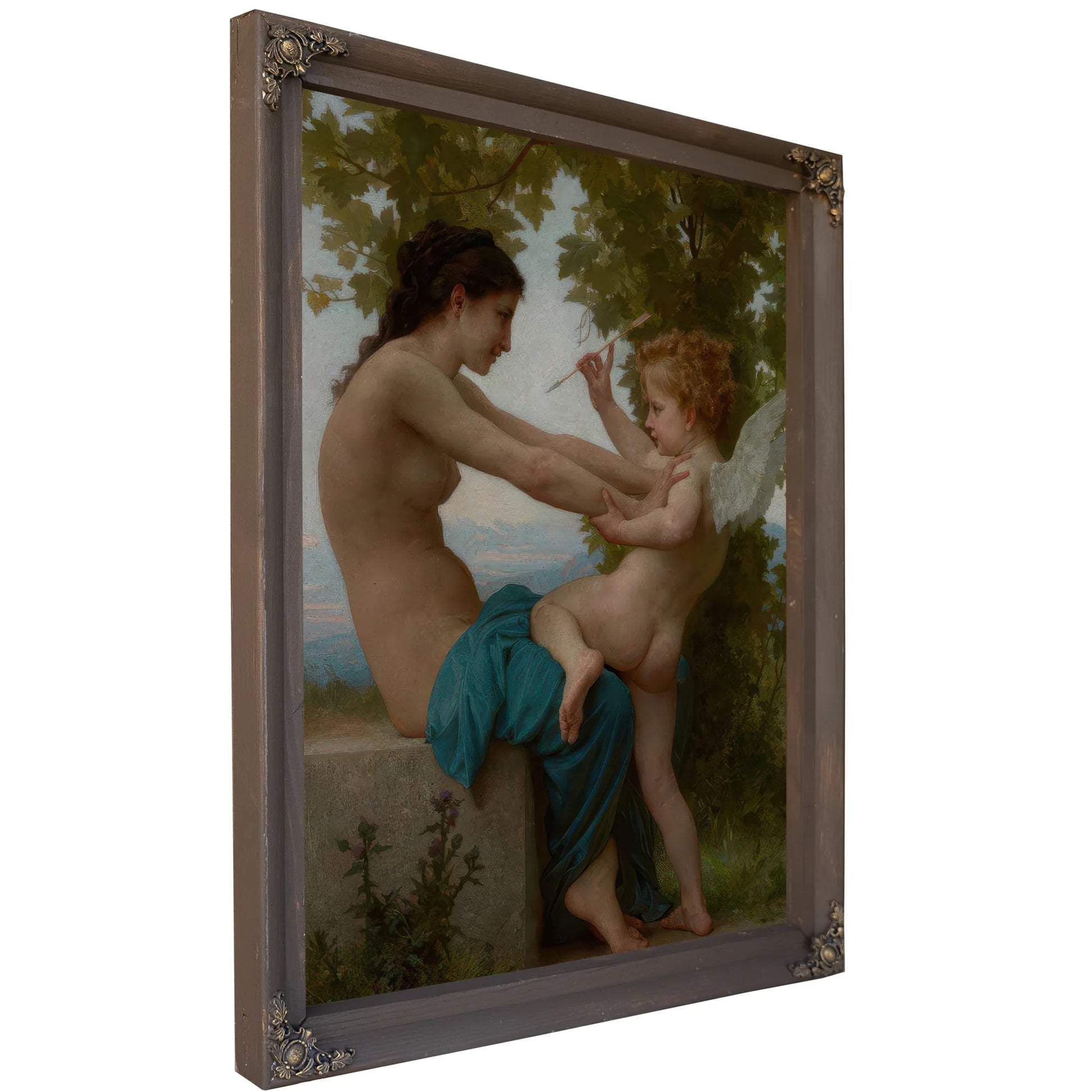 A Young Girl Defending Herself Against Eros By William Adolphe Bouguereau Fine Art Print