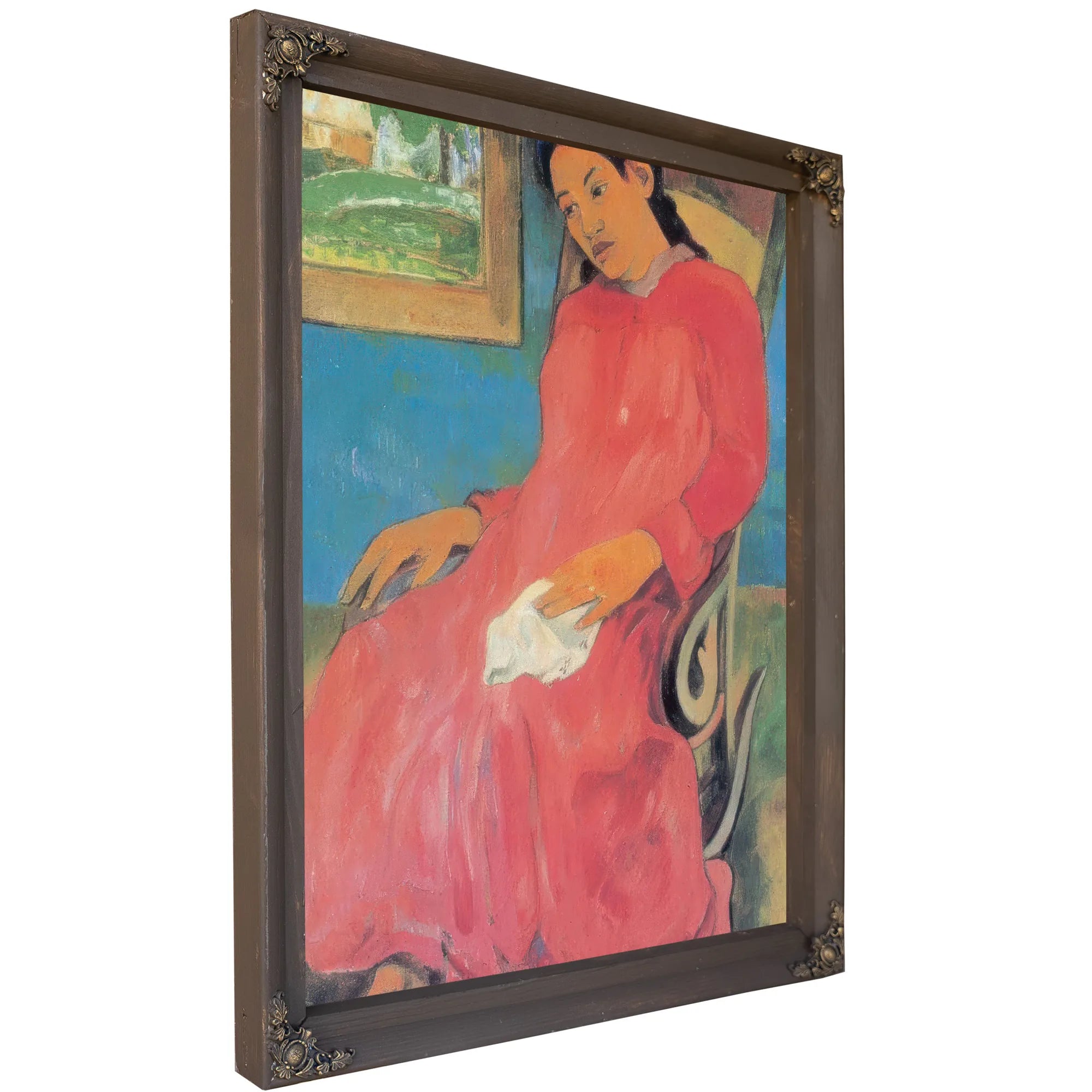 Faaturama ( Woman With A Red Dress) By Paul Gauguin Fine Art Print