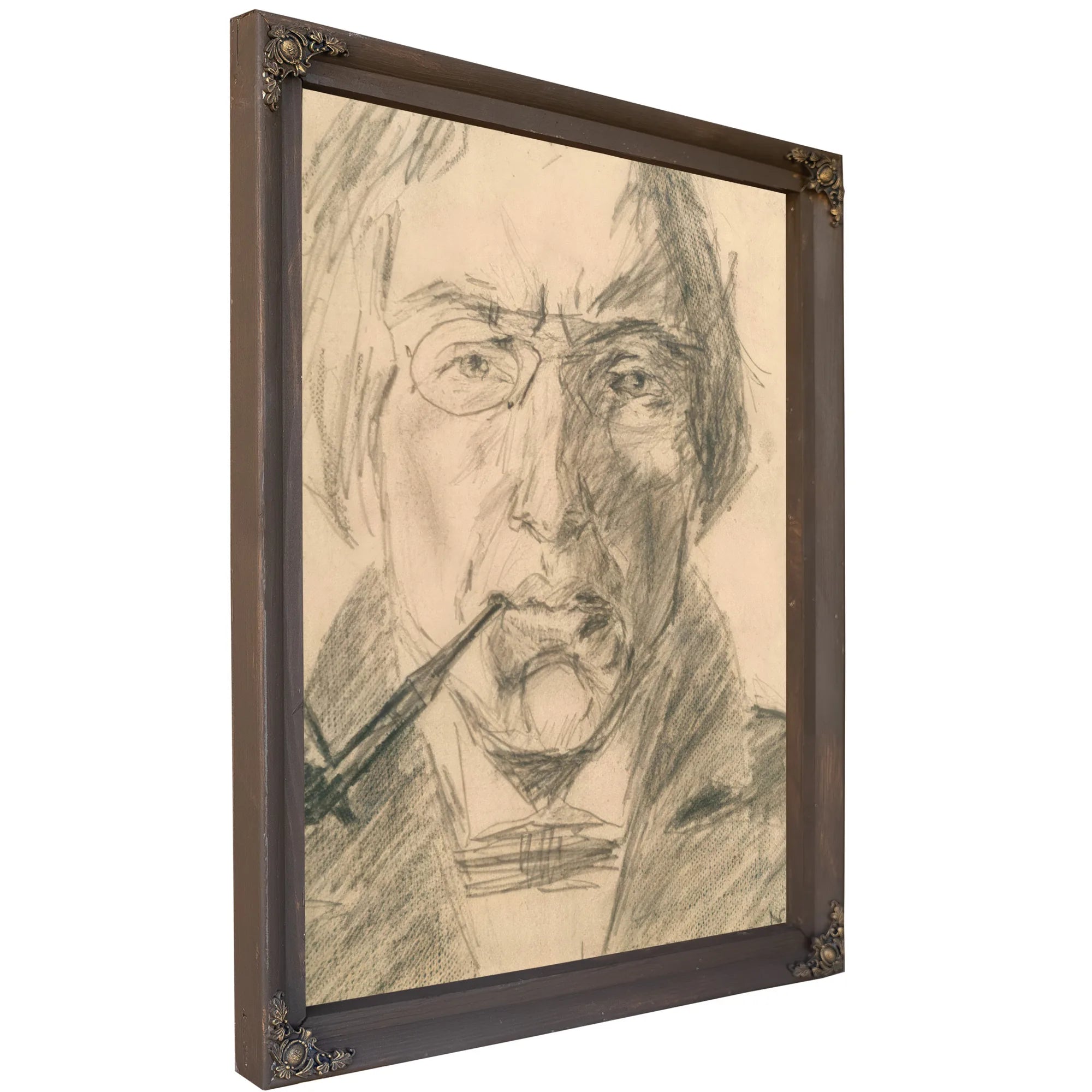 Self Portrait With Pipe By Nicolai Astrup Fine Art Print