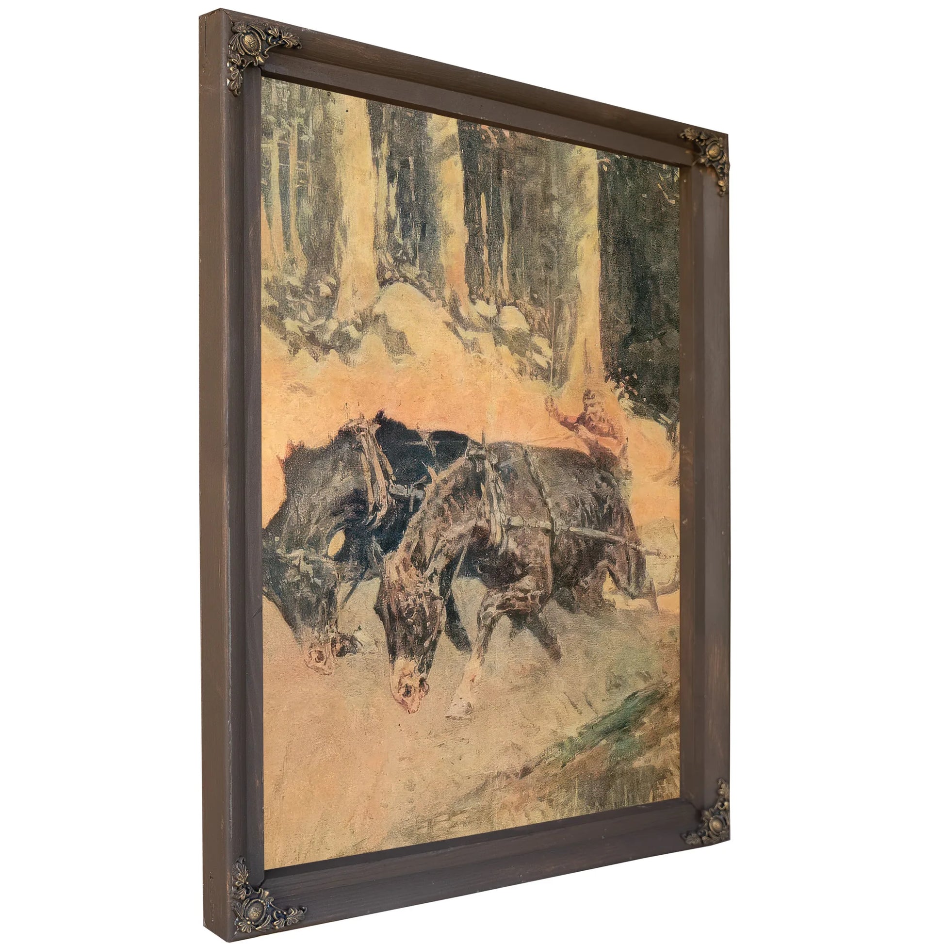 Snaking Logs To The Skidway By Frederic Remington Fine Art Print