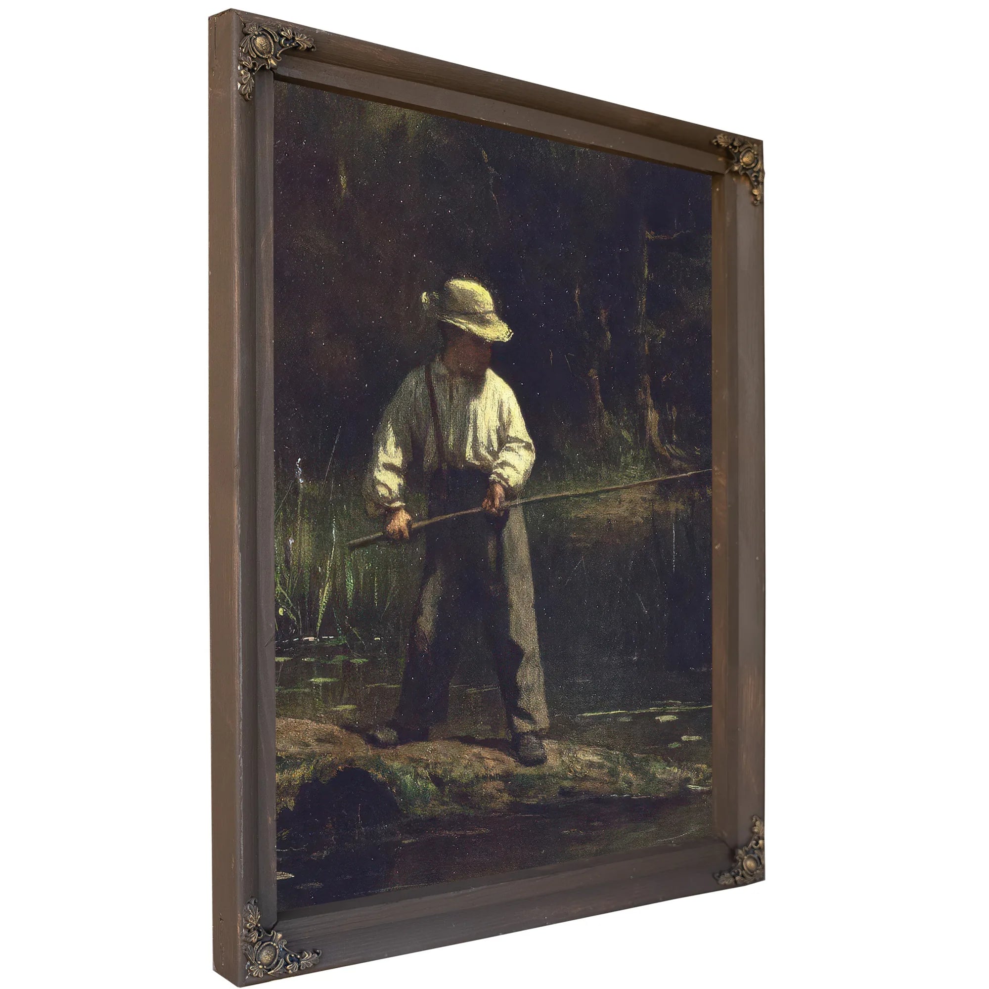 Boy Fishing By Eastman Johnson Fine Art Print