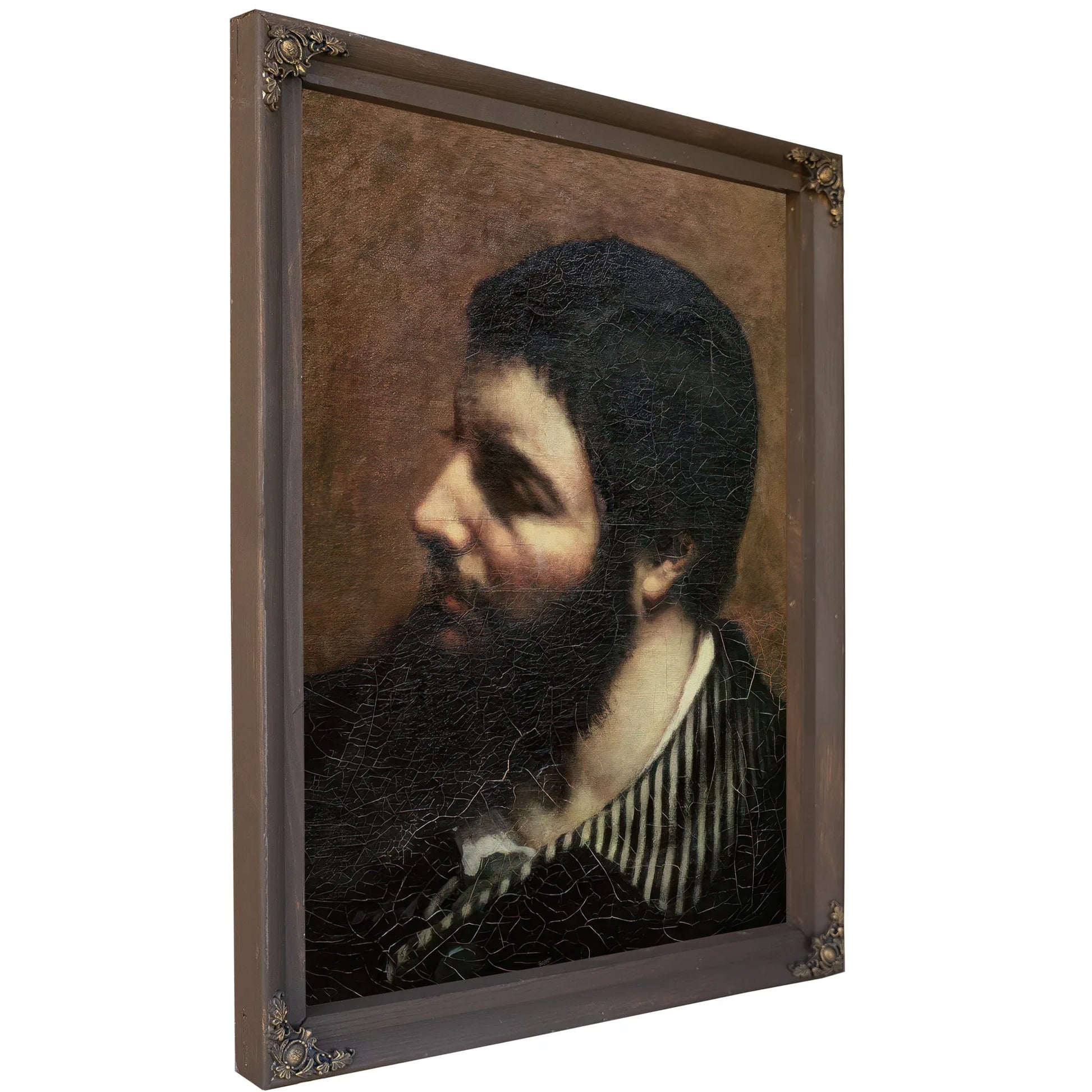Self Portrait With Striped Collar By Jean Desire Gustave Courbet Fine Art Print