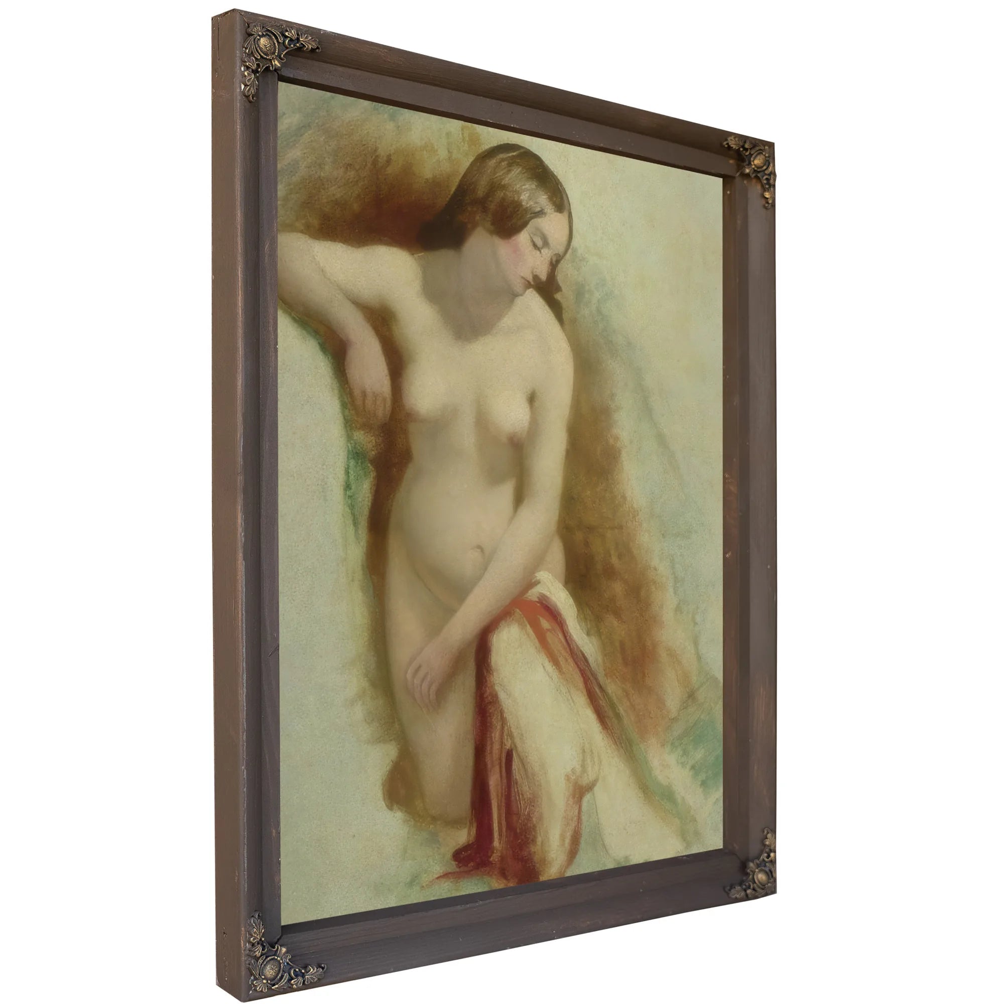 Nude Woman Kneeling 3 By William Etty Fine Art Print