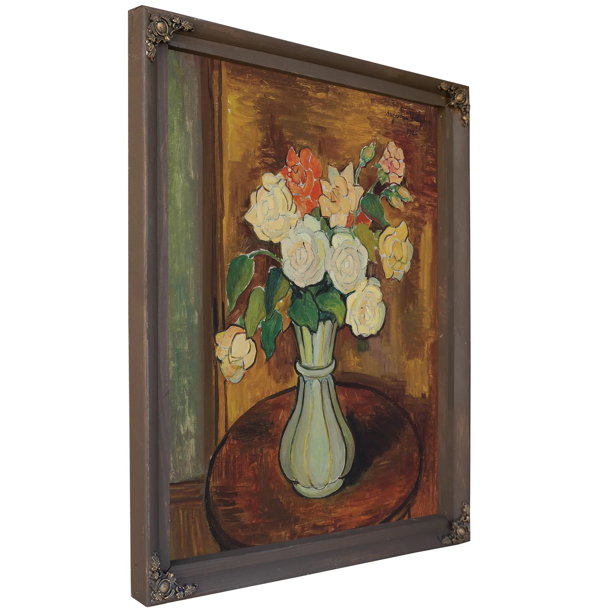 Vase De Roses Sur Un Gueridon by Suzanne Valadon