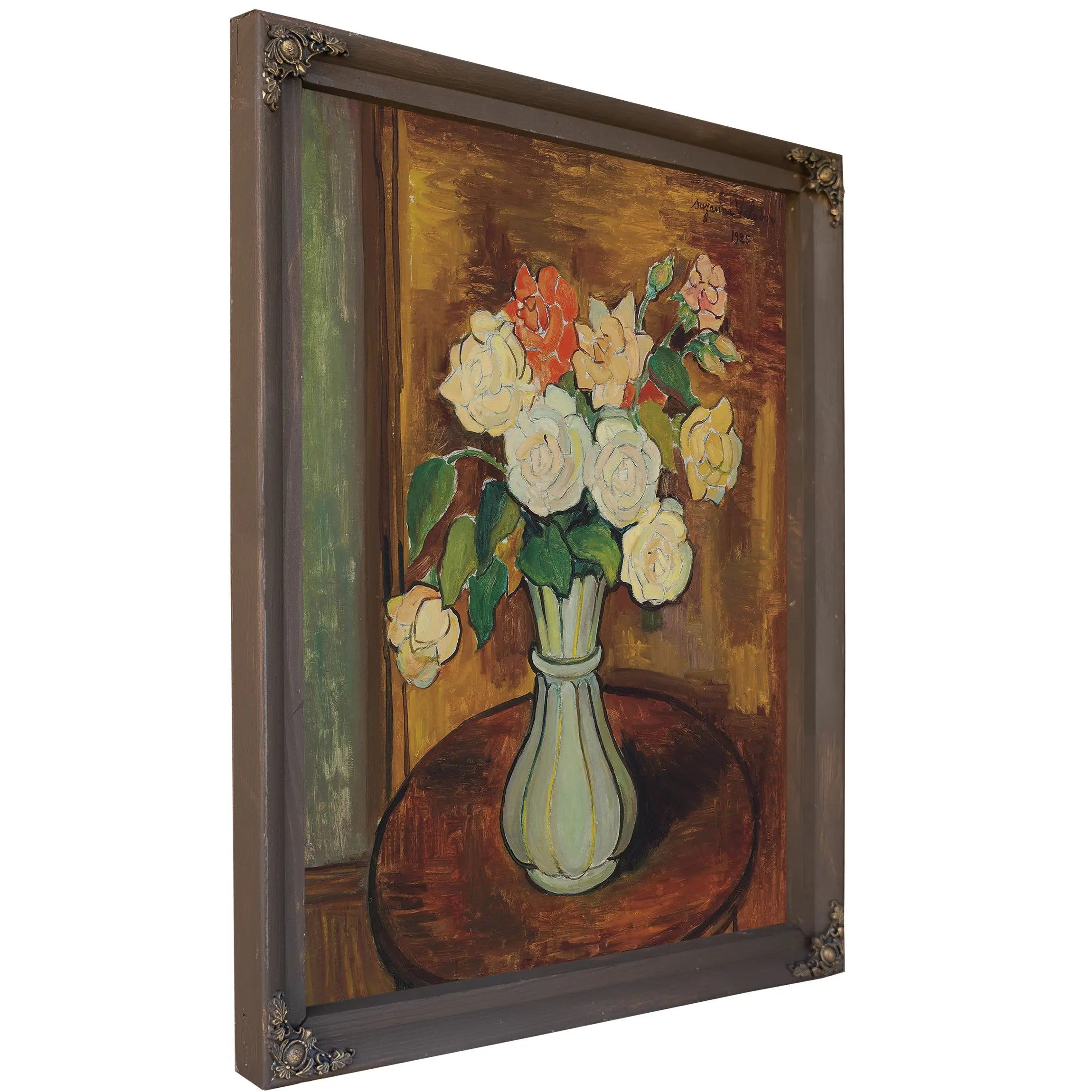 Vase De Roses Sur Un Gueridon by Suzanne Valadon