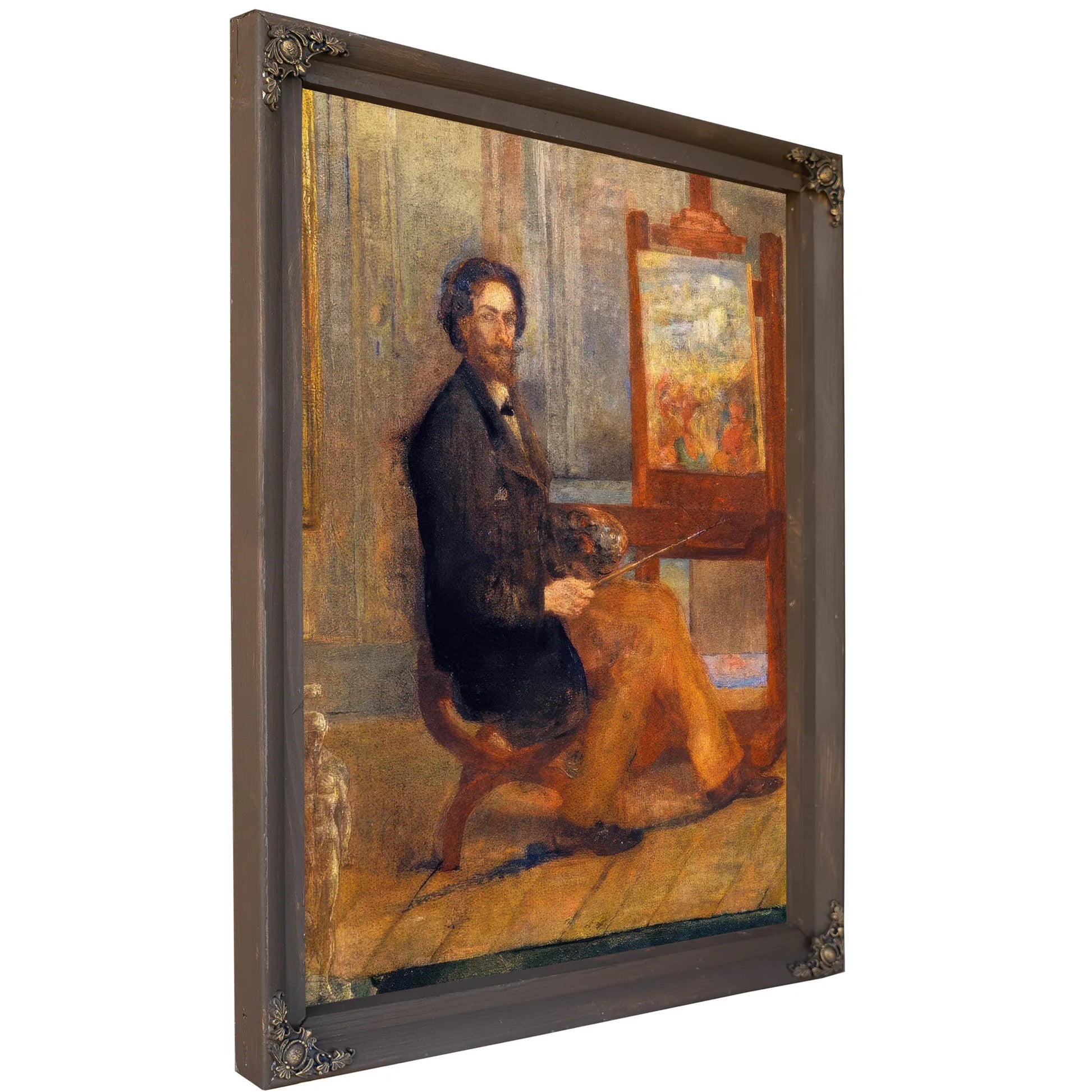Self Portrait At The Easel By James Ensor Fine Art Print