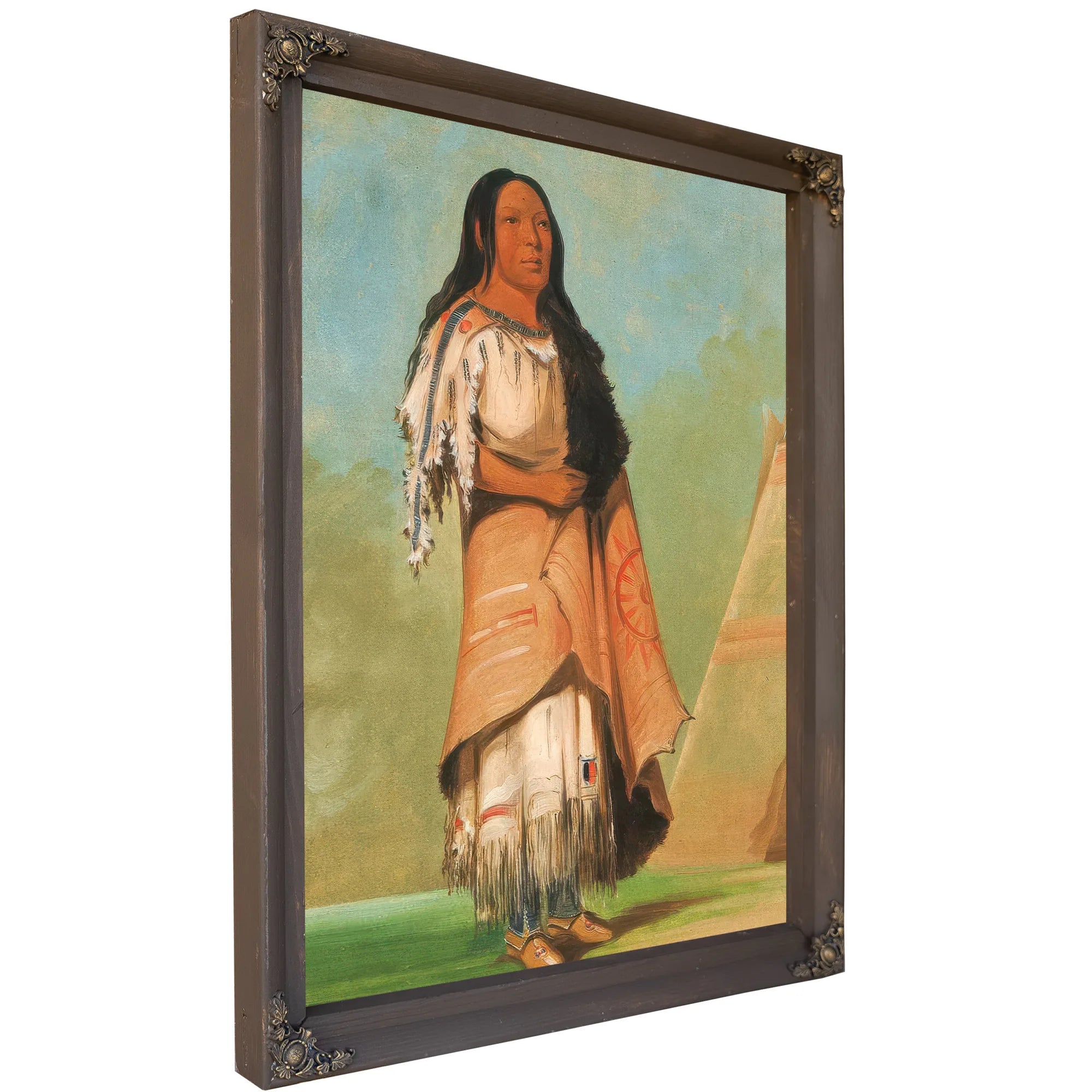 Ah' Kay Ee Pix En, Woman Who Strikes Many By George Catlin Fine Art Print