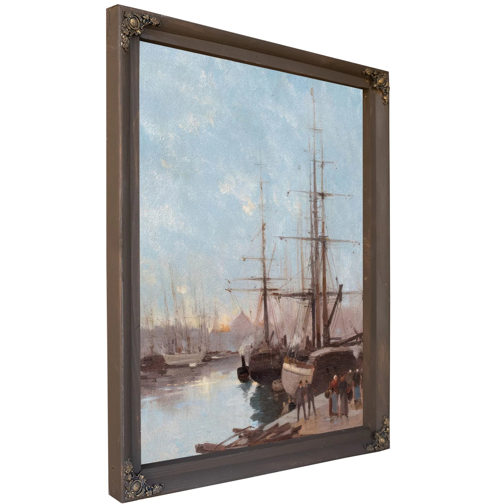 Harbor Scene By Eugene Galien Laloue Fine Art Print