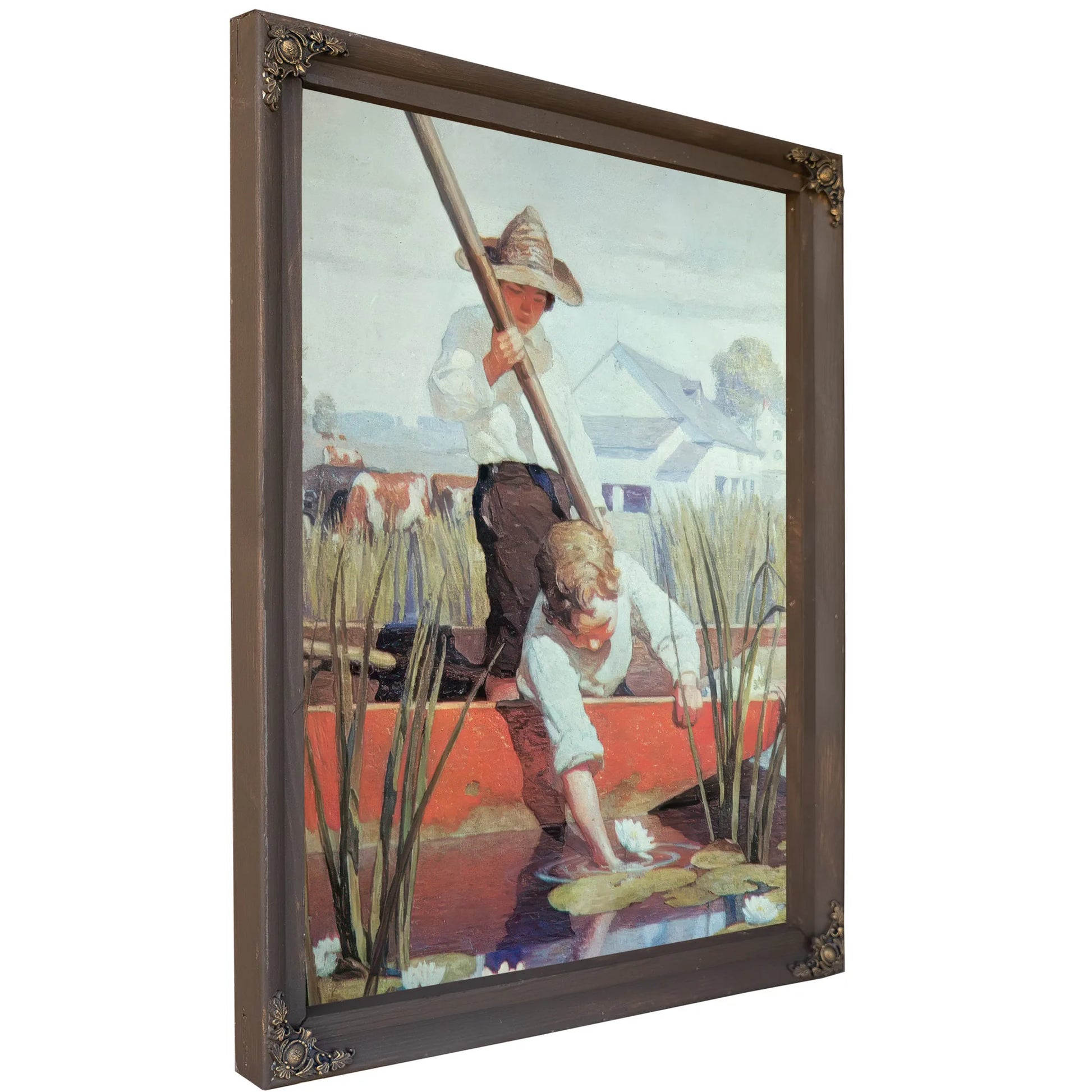 Two Boys In A Punt By NC Wyeth Fine Art Print